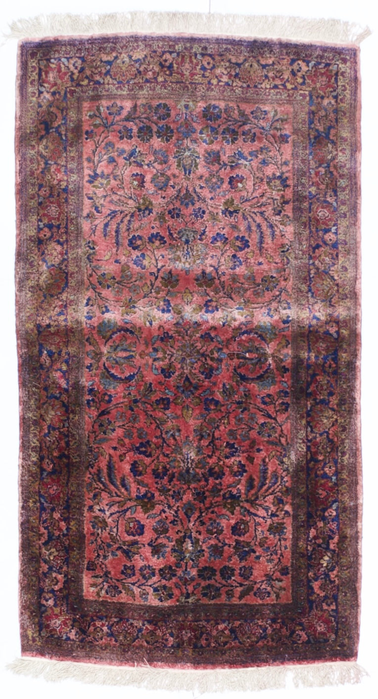 Antique Silk Kashan Rug 2' 0" x 3' 5''