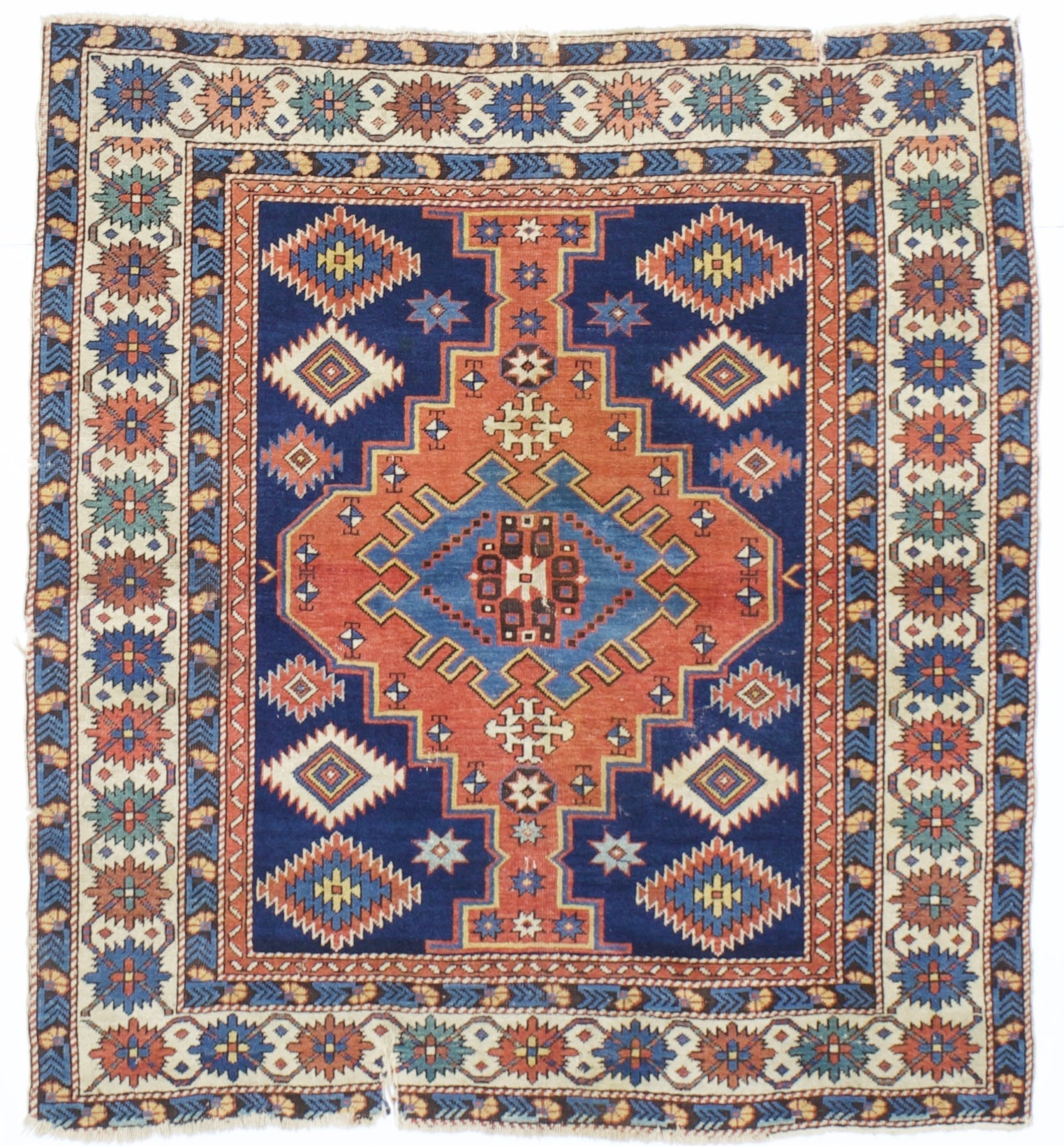 Antique Caucasian Shirvan Kuba Rug 4' 3" x 4' 7''