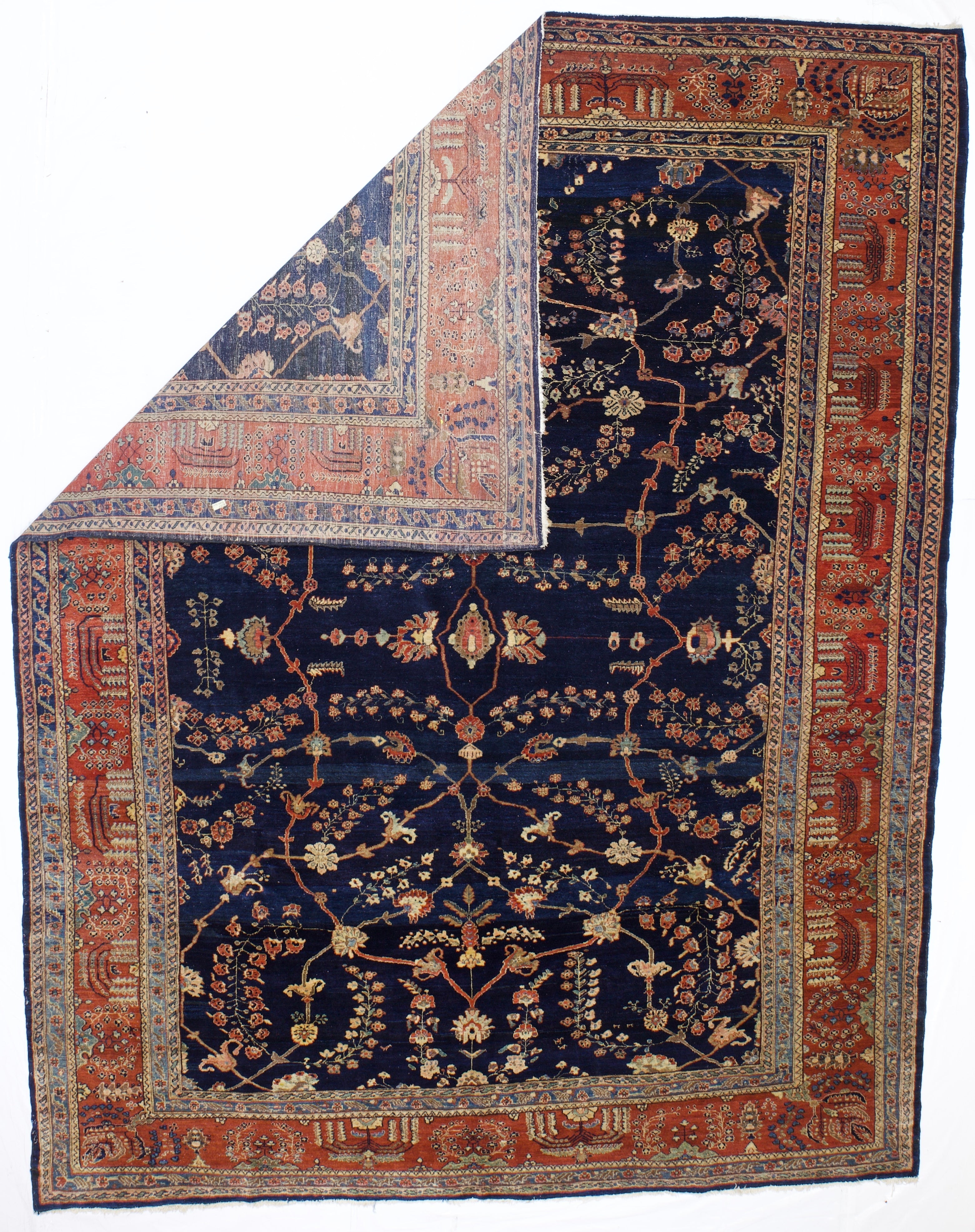 Antique Mohajeran Sarouk Rug 8'10" x 11' 6''