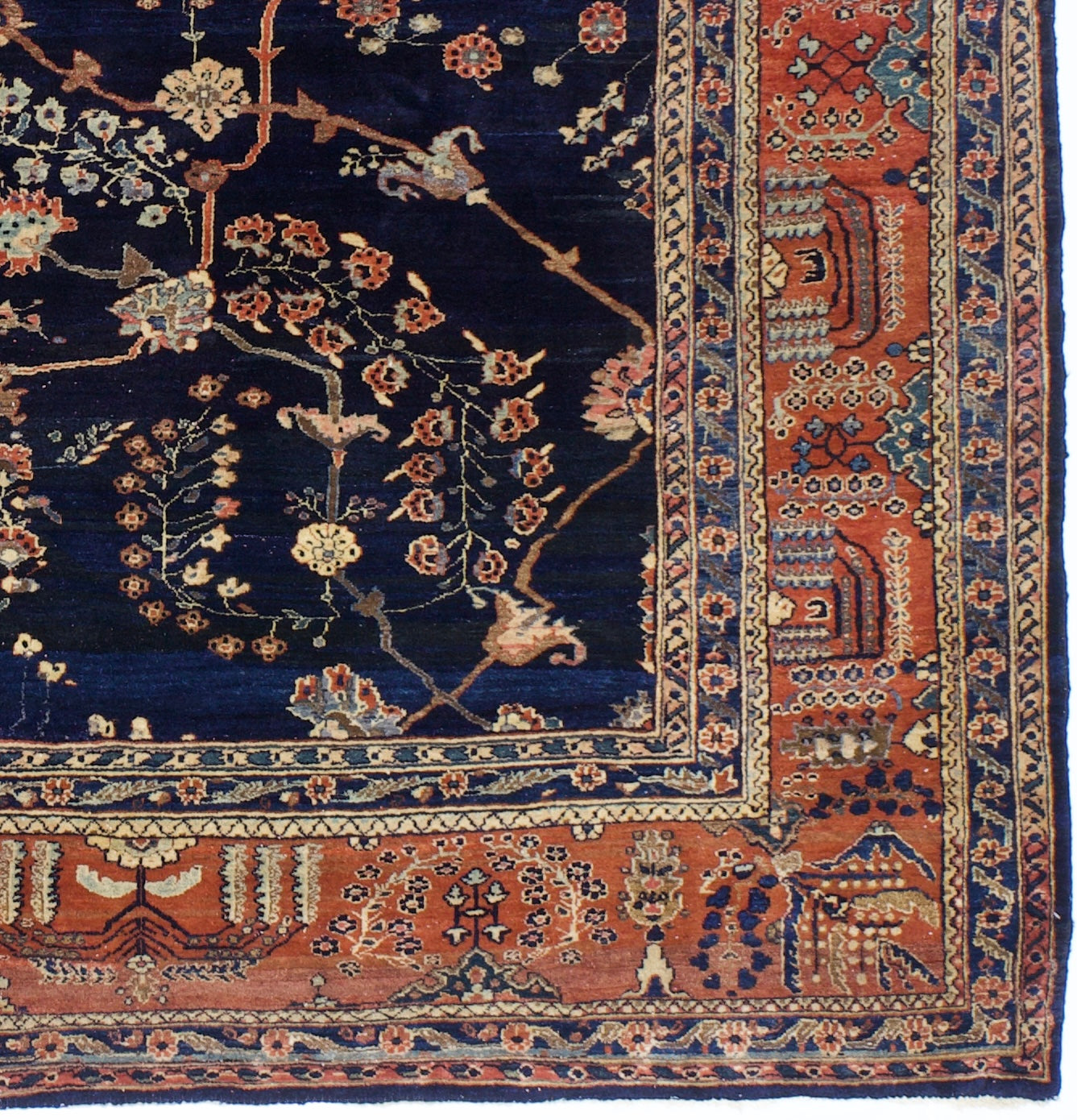 Antique Mohajeran Sarouk Rug 8'10" x 11' 6''