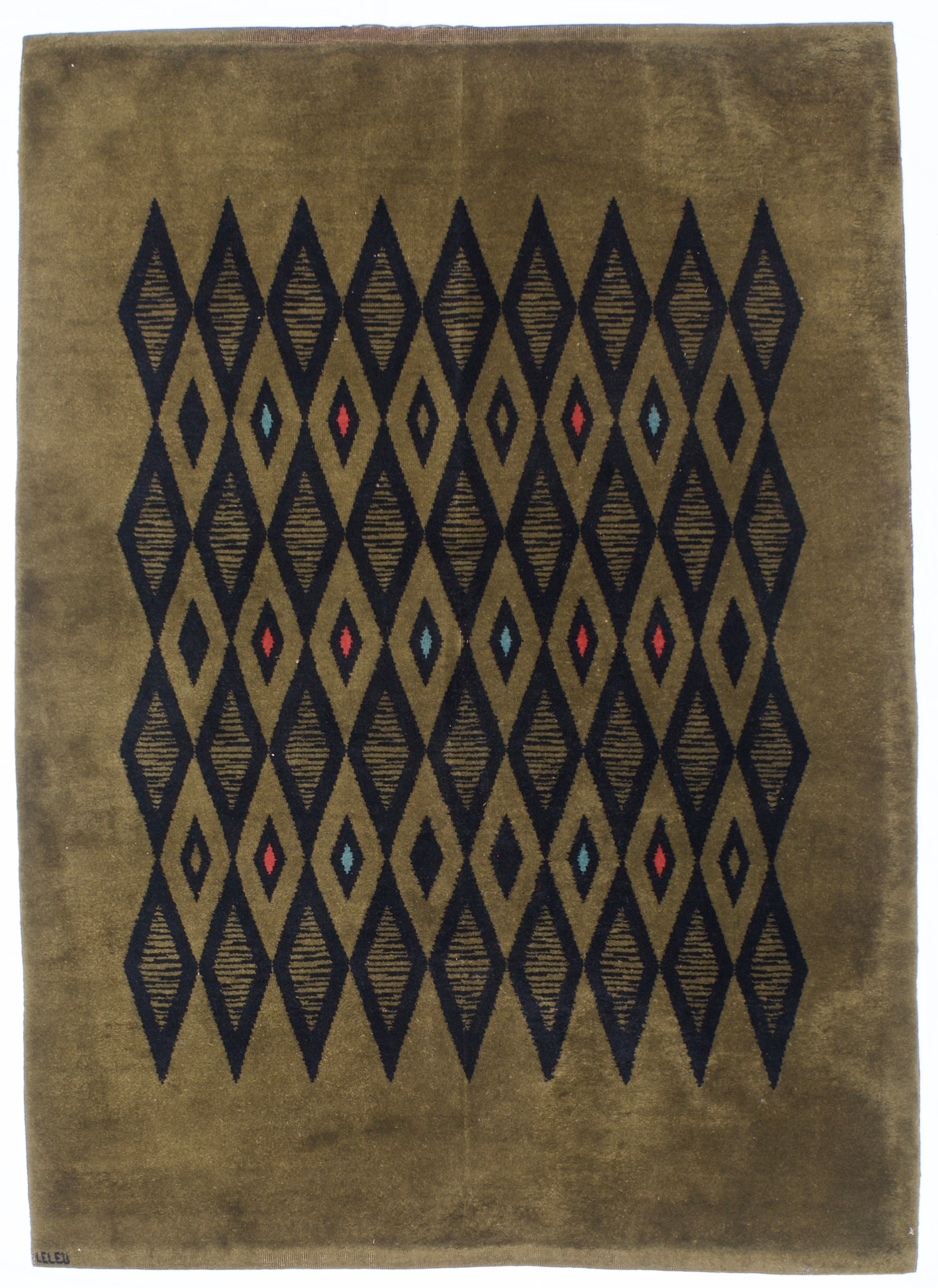 Antique French Rug Signed Leleu 5'9" x 8' 0"