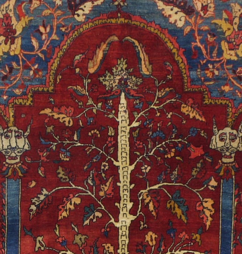 Antique Farahan Sarouk Rug 4'4" x 5' 9"