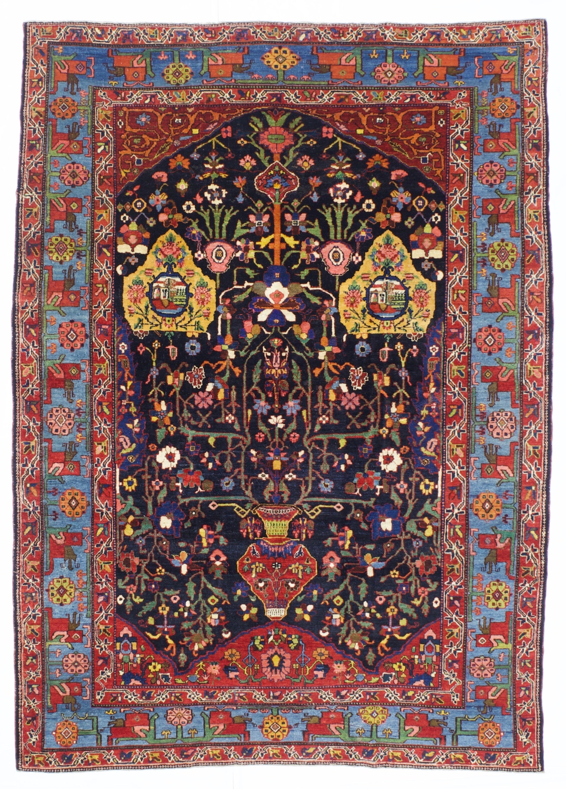 Antique Bakhtiari Rug 5'5" x 7' 7"