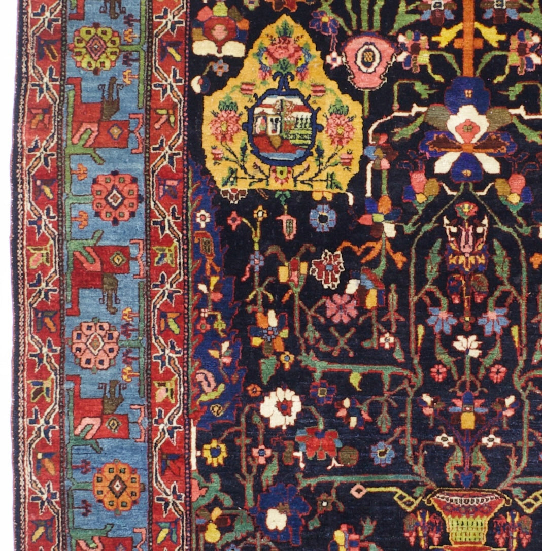 Antique Bakhtiari Rug 5'5" x 7' 7"