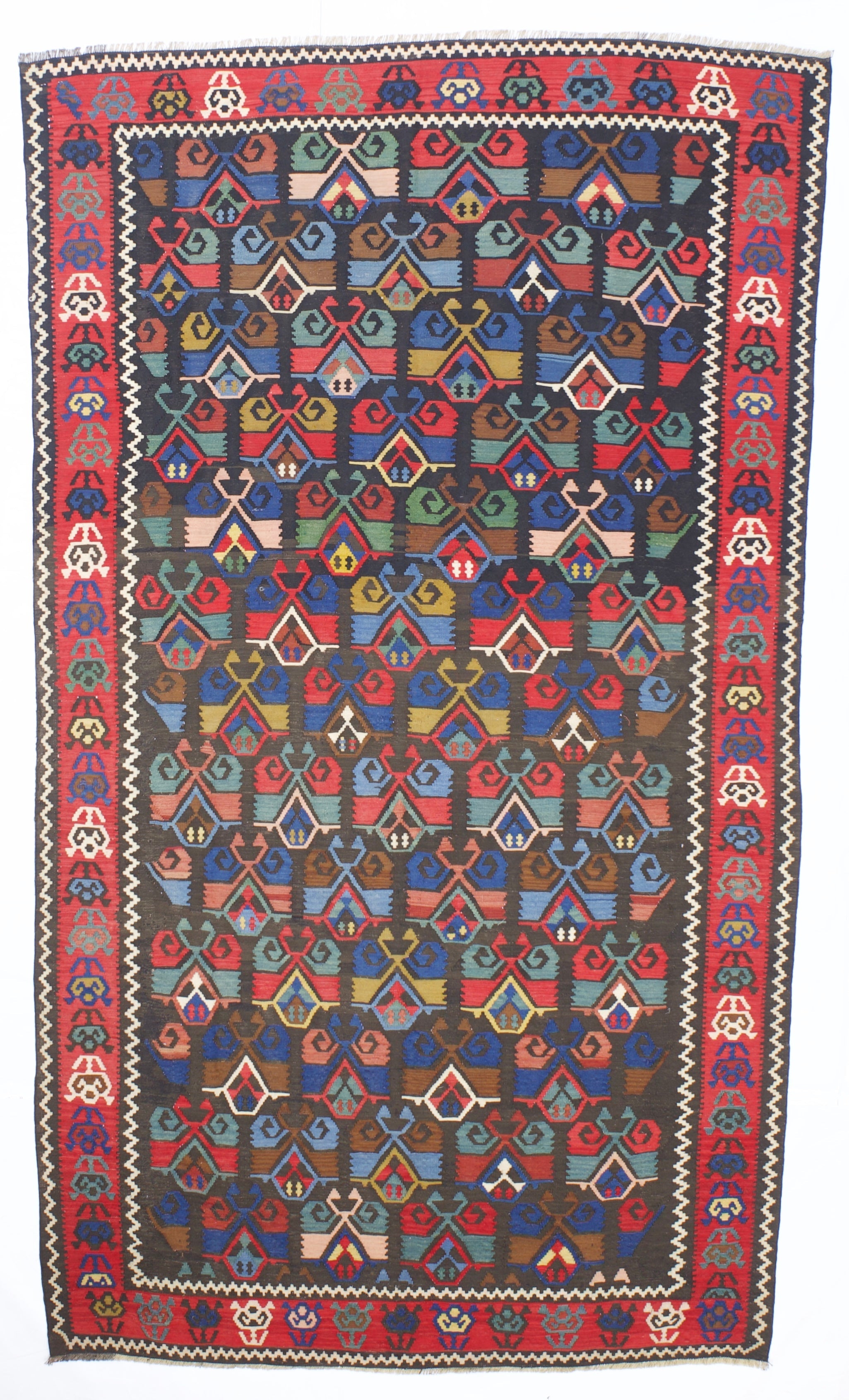 Antique Turkish Kilim Rug 5'6" x 9' 9"