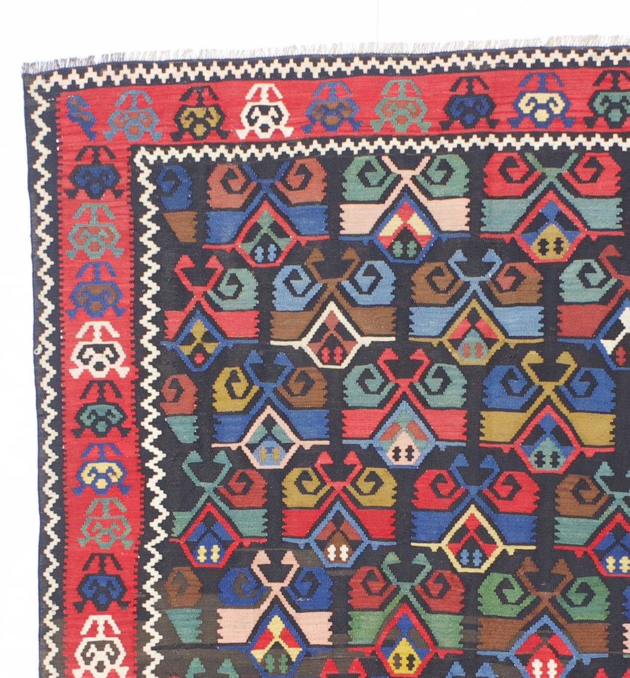 Antique Turkish Kilim Rug 5'6" x 9' 9"