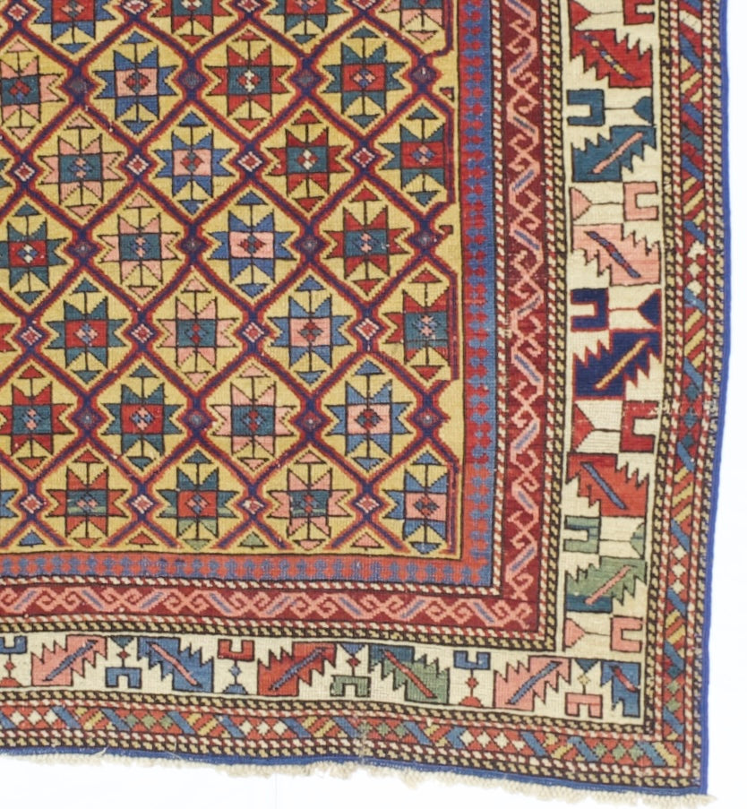 Antique Caucasian Kuba Rug 3'8" x 5' 3"