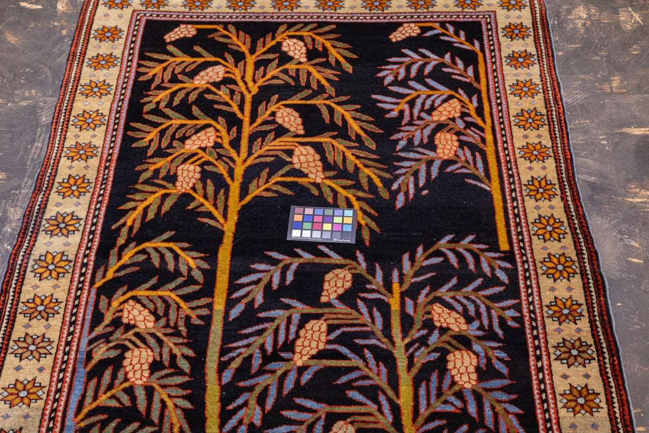 Antique Bakhshayesh unusual Tree Design Rug 4' 2" x 6' 11"