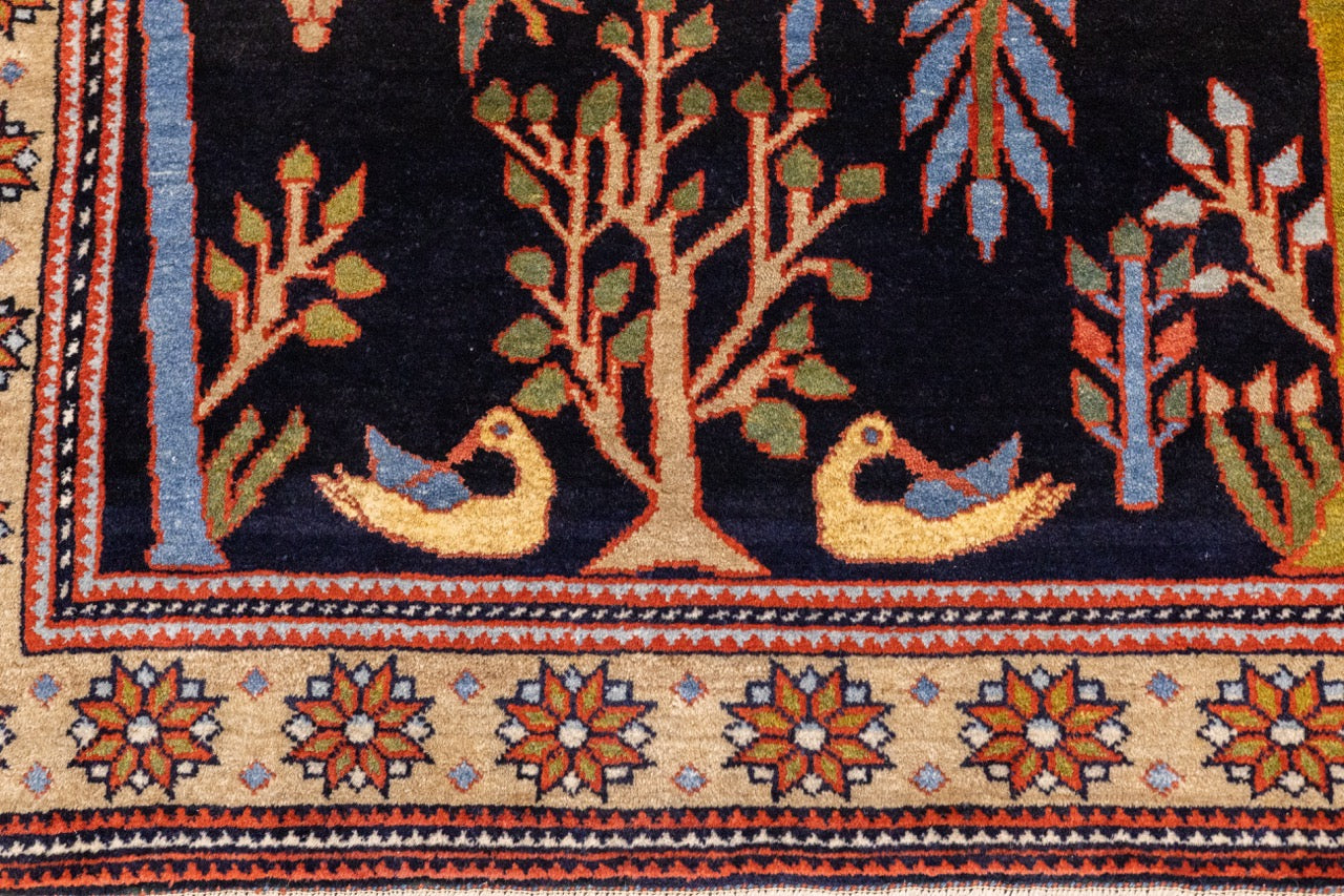 Antique Bakhshayesh unusual Tree Design Rug 4' 2" x 6' 11"