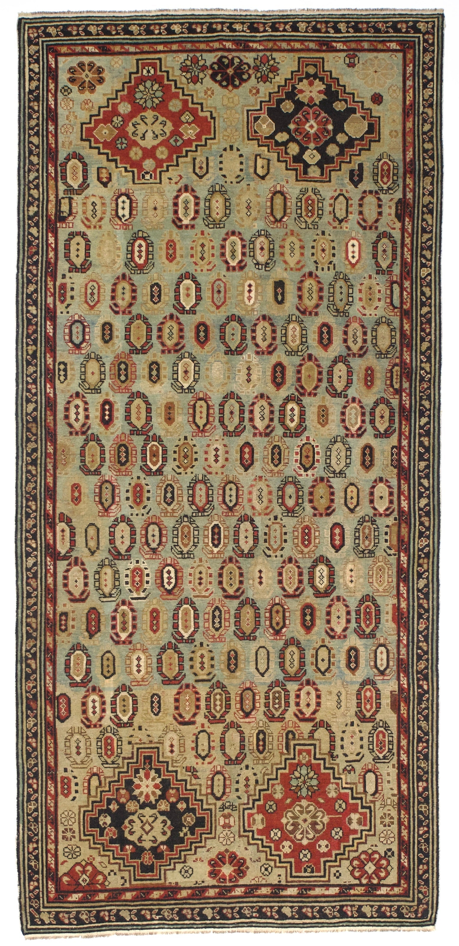 Antique Caucasian Shirvan Long Rug 4'3" x 9' 5''