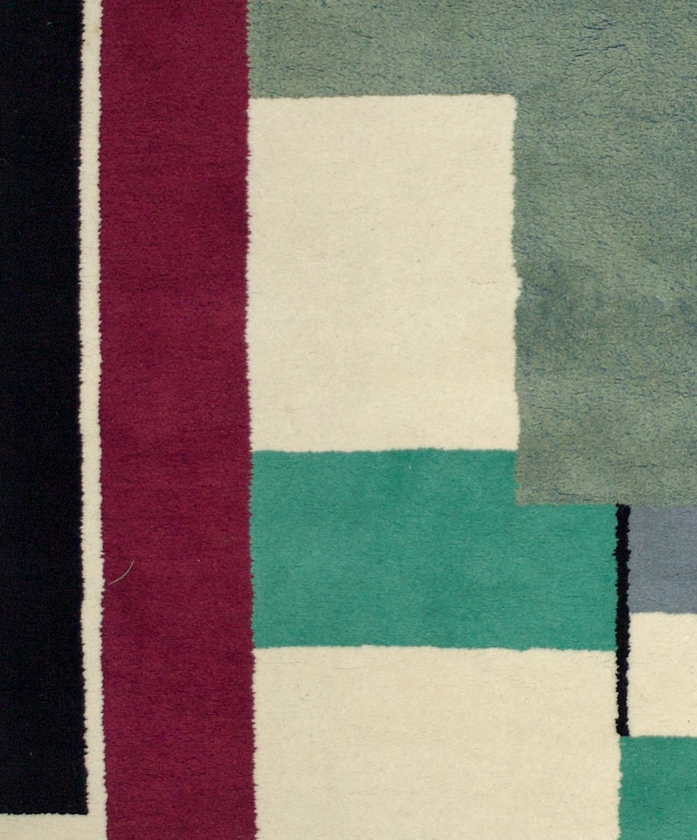 Fine and Rare Mid Century French Wool Rug Design by Fernand Lager 4' 7" x 8' 9"