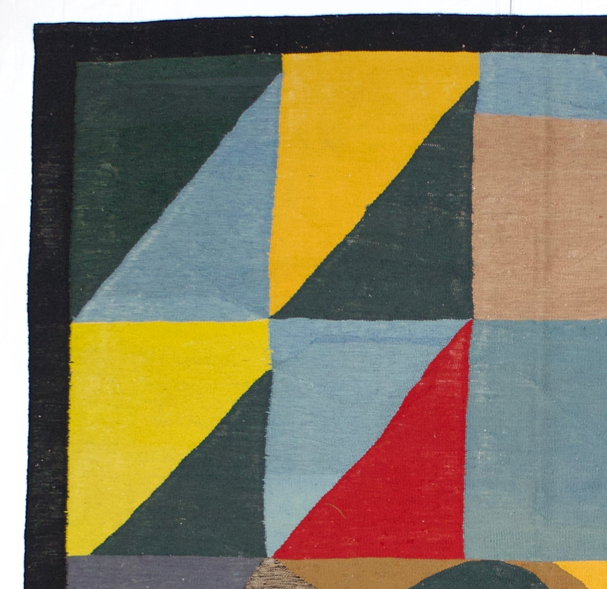 Fine Vintage After Sonia Delaunay Design Wool Rug 6' 2" x 6' 2''