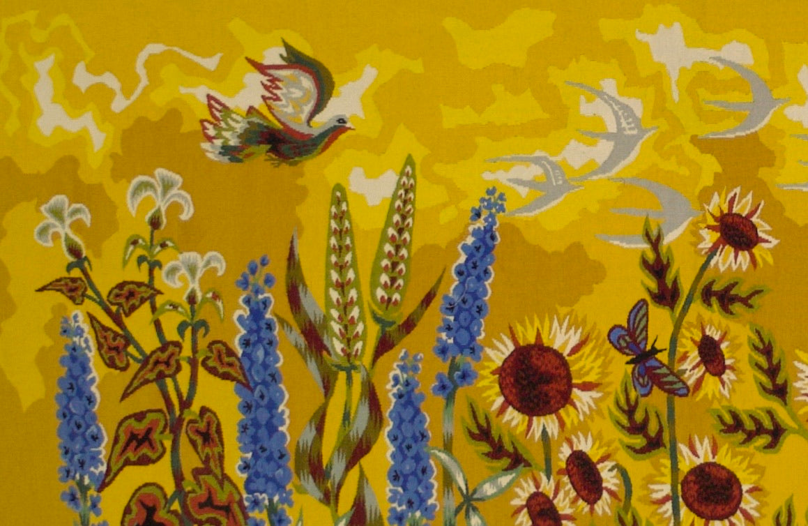 Mid Century French Tapestry Signed and Design by Simon Chase 3'4" x 6' 7''
