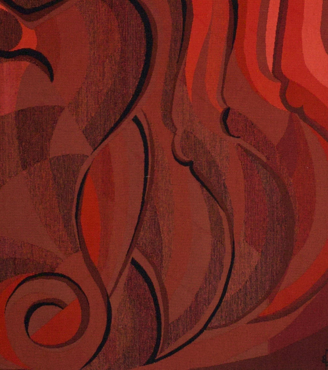 Mid Century Tapestry Signed and Design by Jacob 4' 8" x 5' 8''