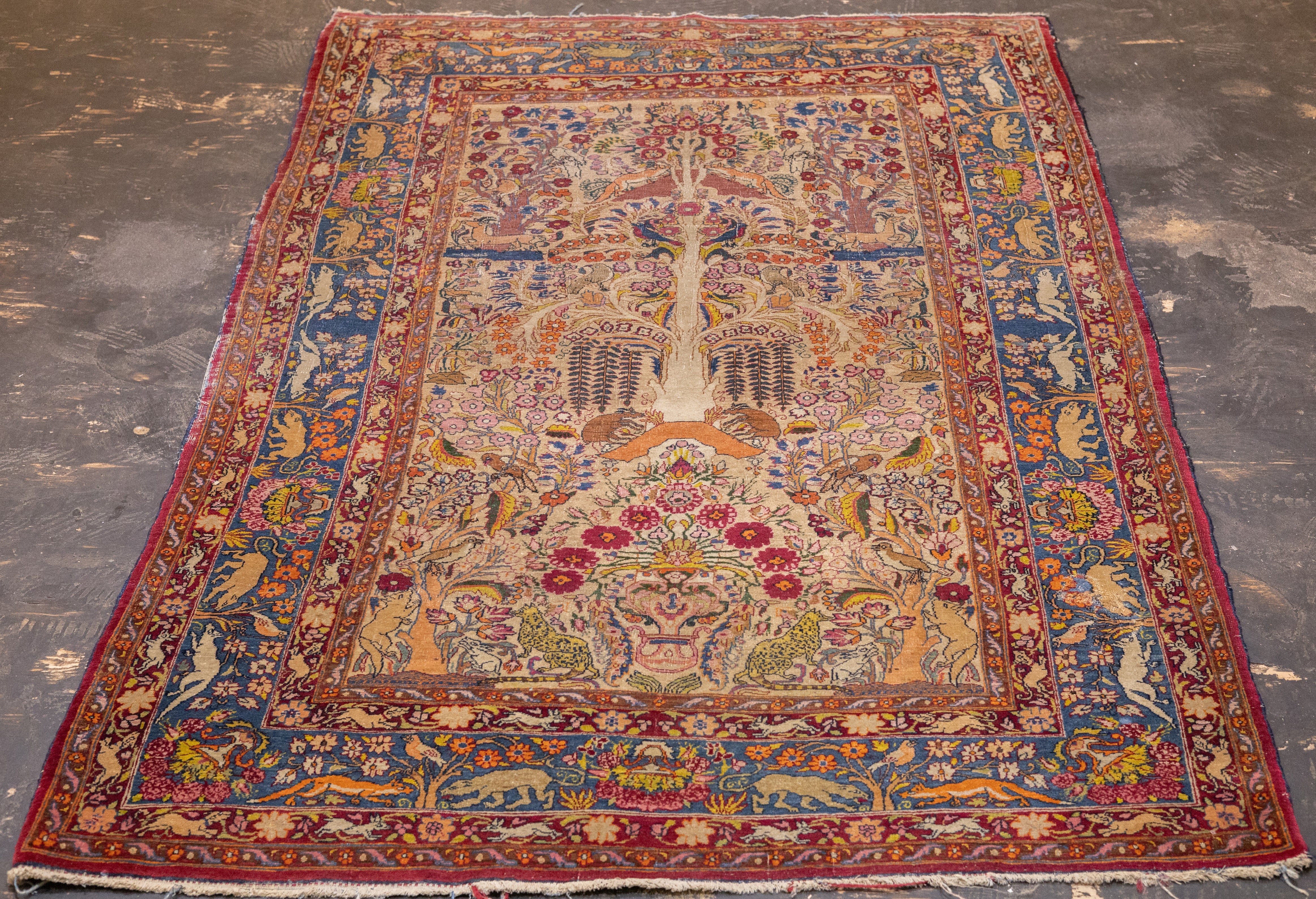 Antique Tehran Rug 4'3" x 6' 7"