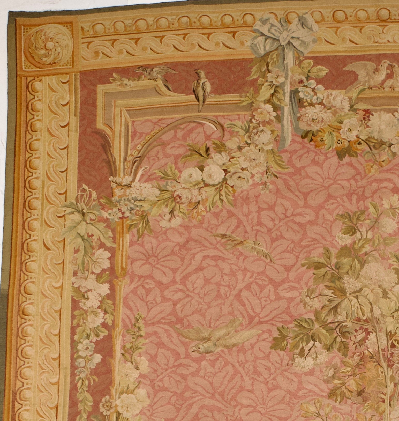 Extremely Fine and Rare Antique French Beauvais Aubusson Tapestry 9'1" x 9' 10''