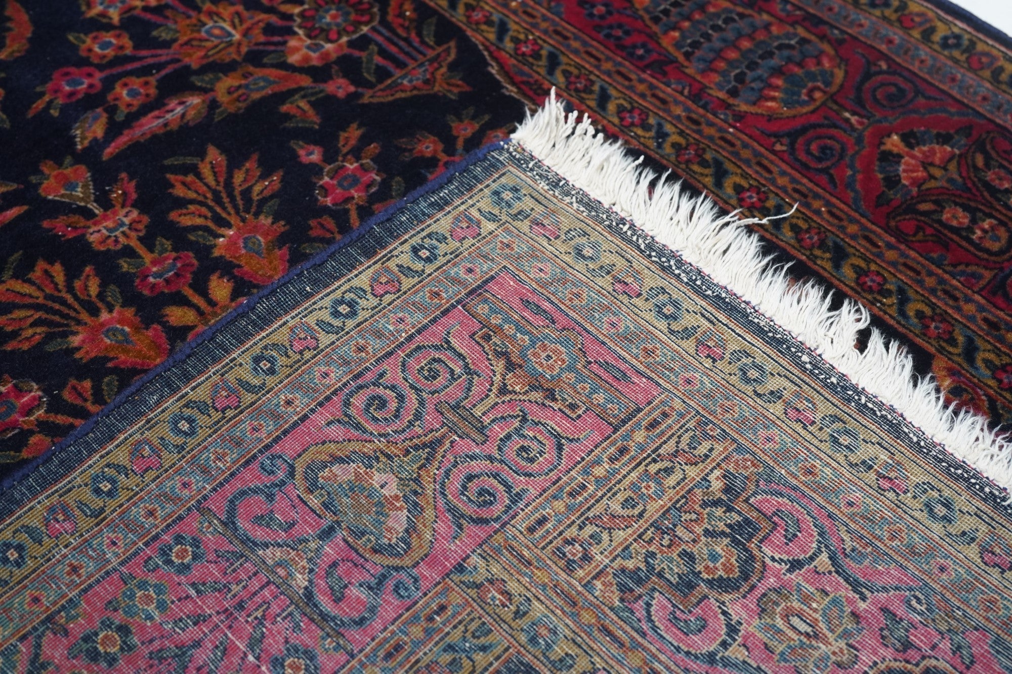 Antique Manchester Kashan Rug 3'6'' x 4'10''