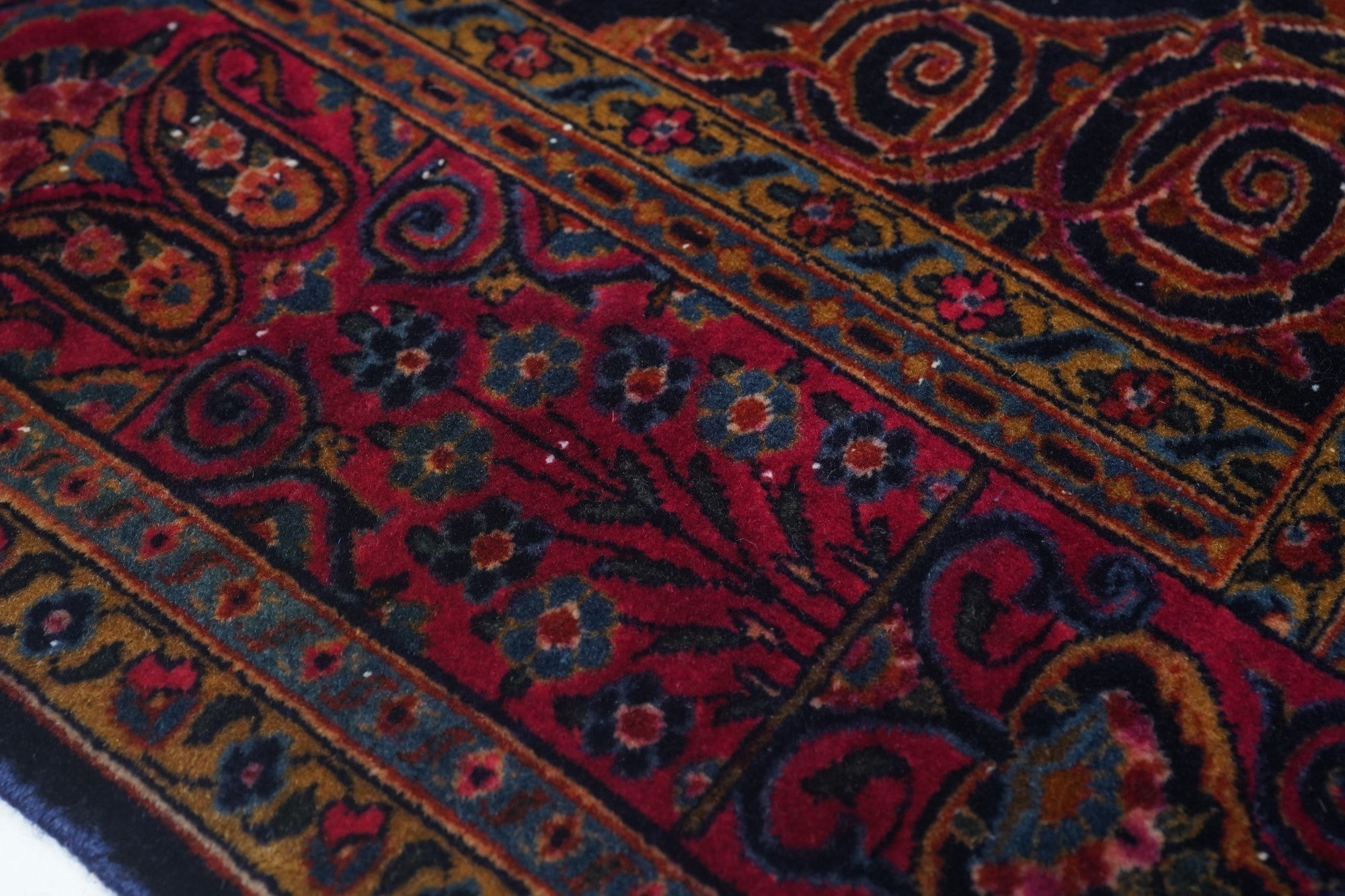 Antique Manchester Kashan Rug 3'6'' x 4'10''