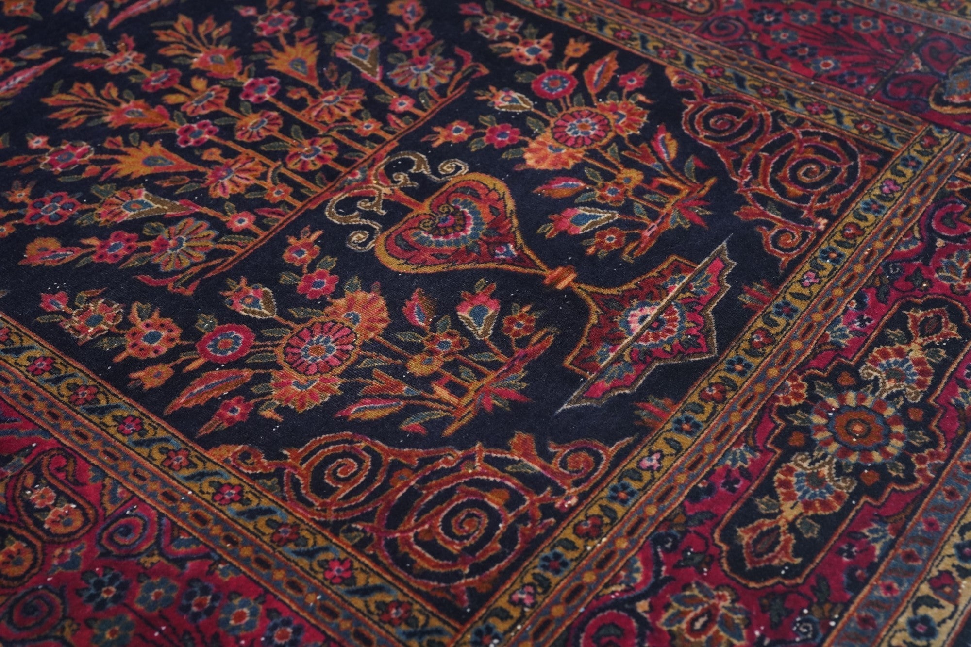 Antique Manchester Kashan Rug 3'6'' x 4'10''