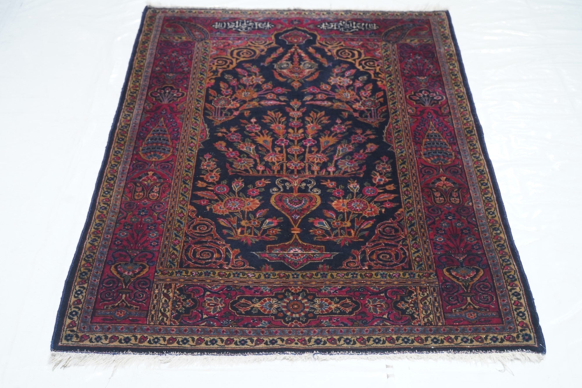Antique Manchester Kashan Rug 3'6'' x 4'10''