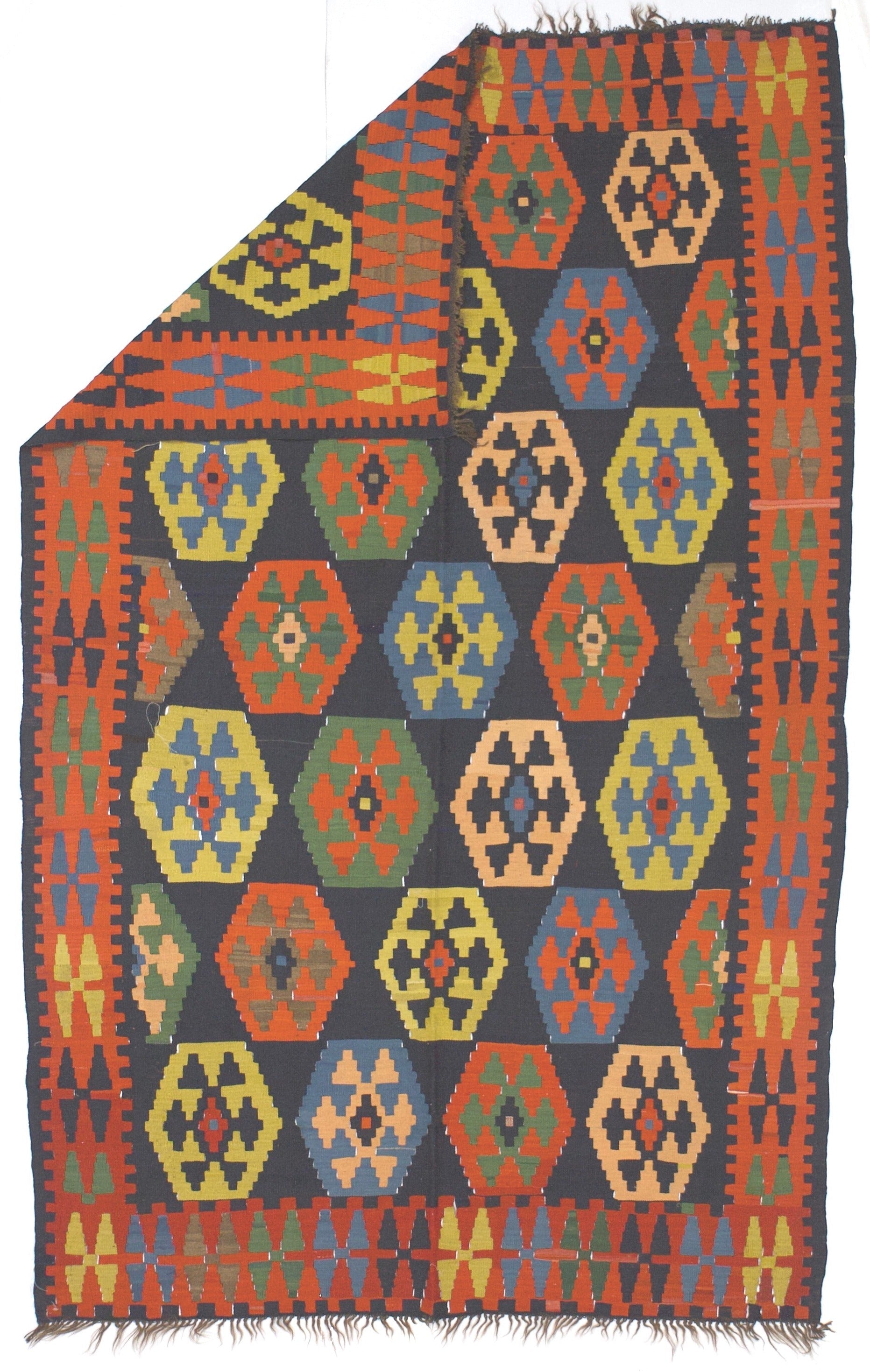 Fine Antique Caucasian Kilim Rug 5'3" x 8' 4"