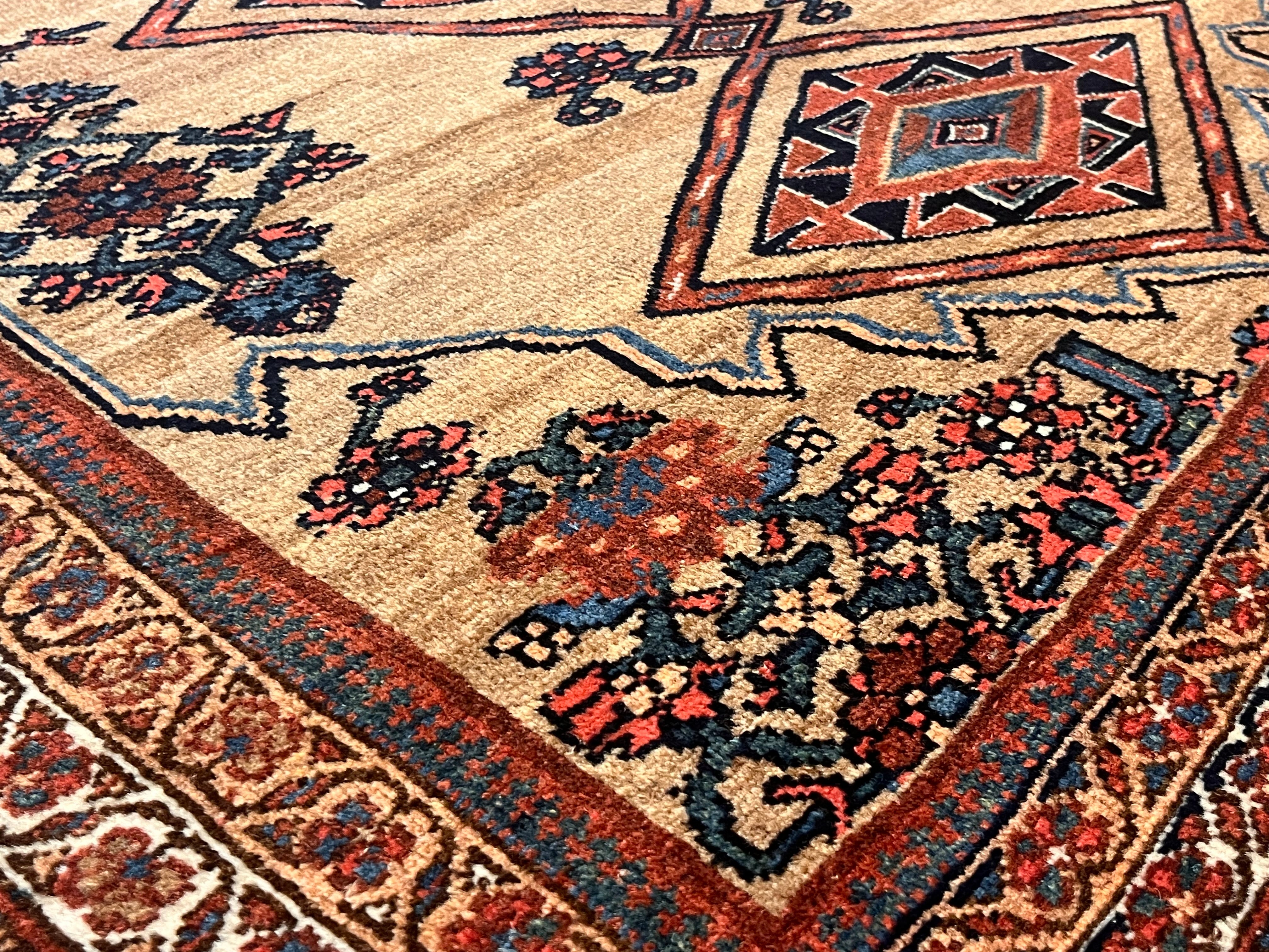 Antique Kurdish Bidjar Rug 4'1" x 5' 11"