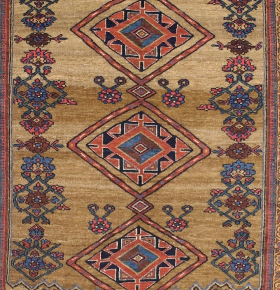 Antique Kurdish Bidjar Rug 4'1" x 5' 11"