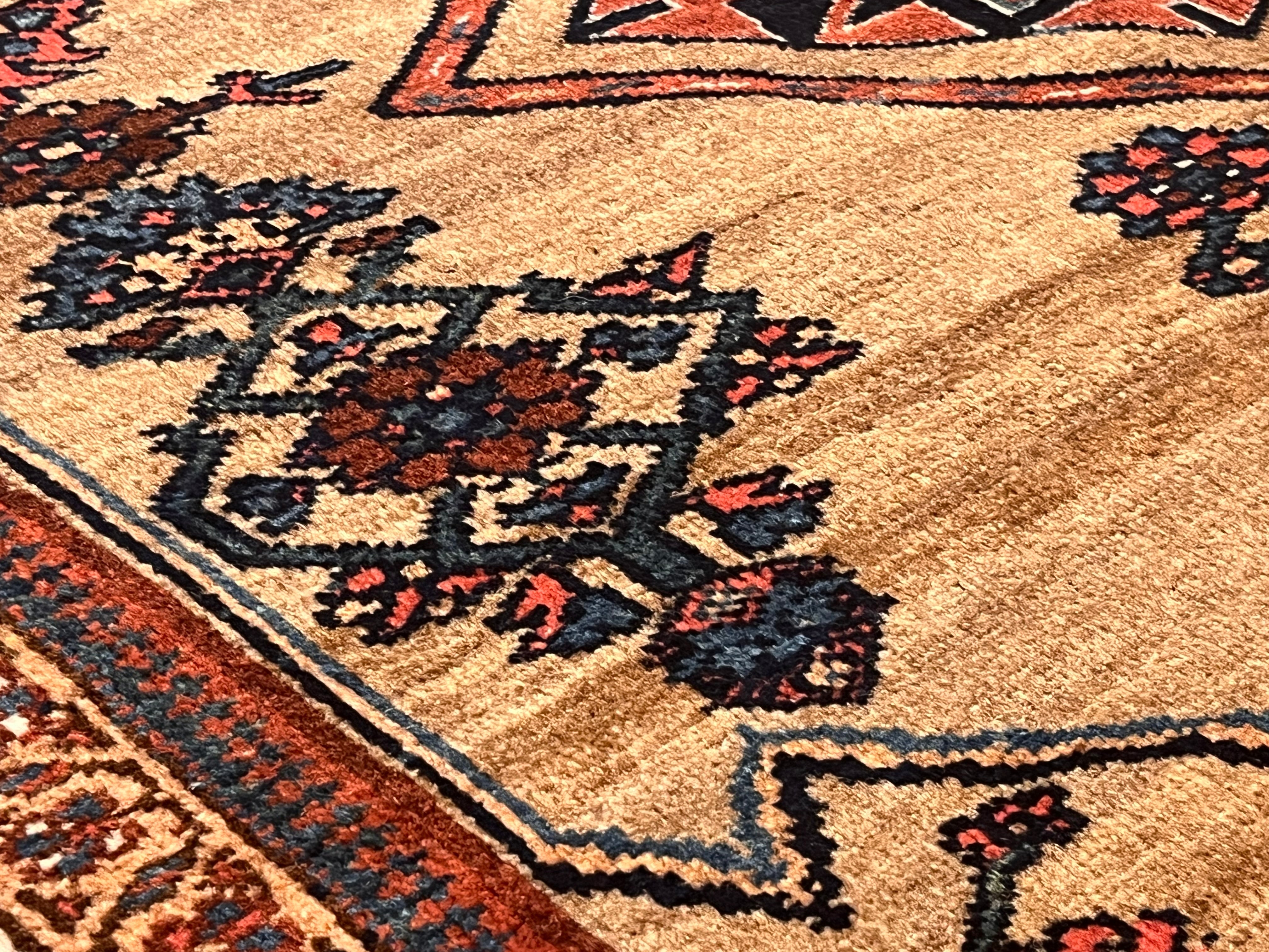 Antique Kurdish Bidjar Rug 4'1" x 5' 11"