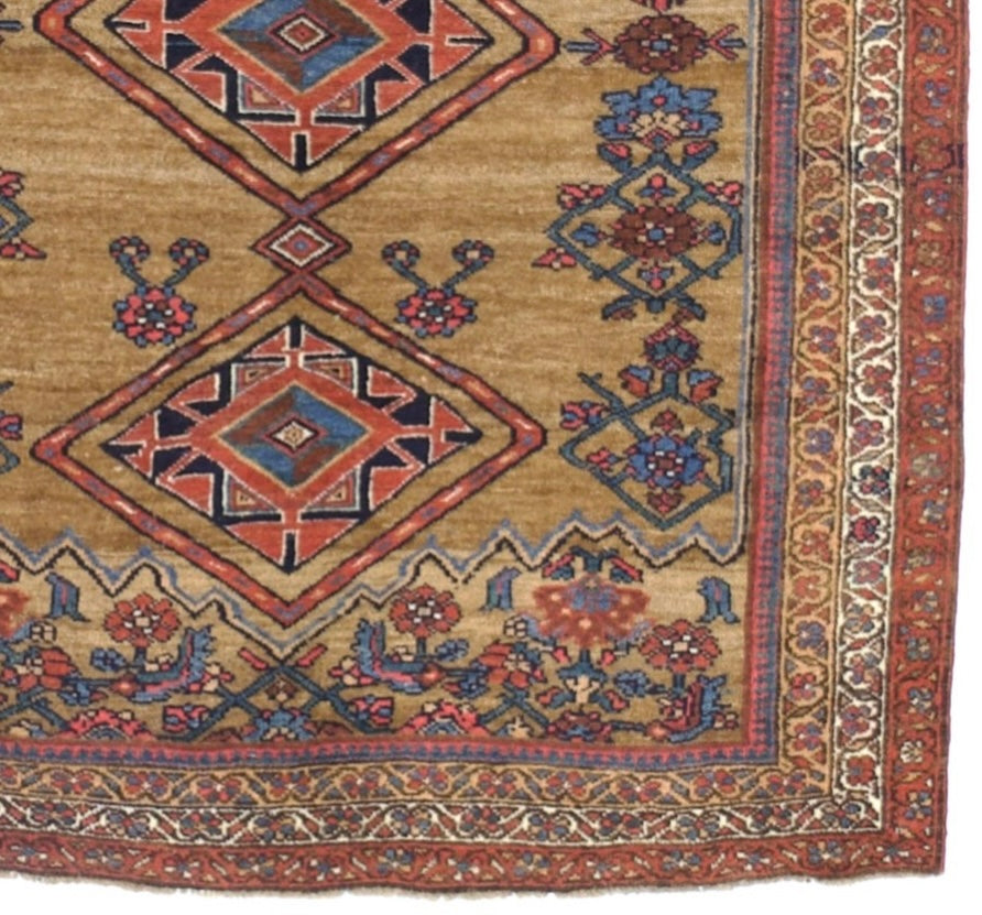 Antique Kurdish Bidjar Rug 4'1" x 5' 11"