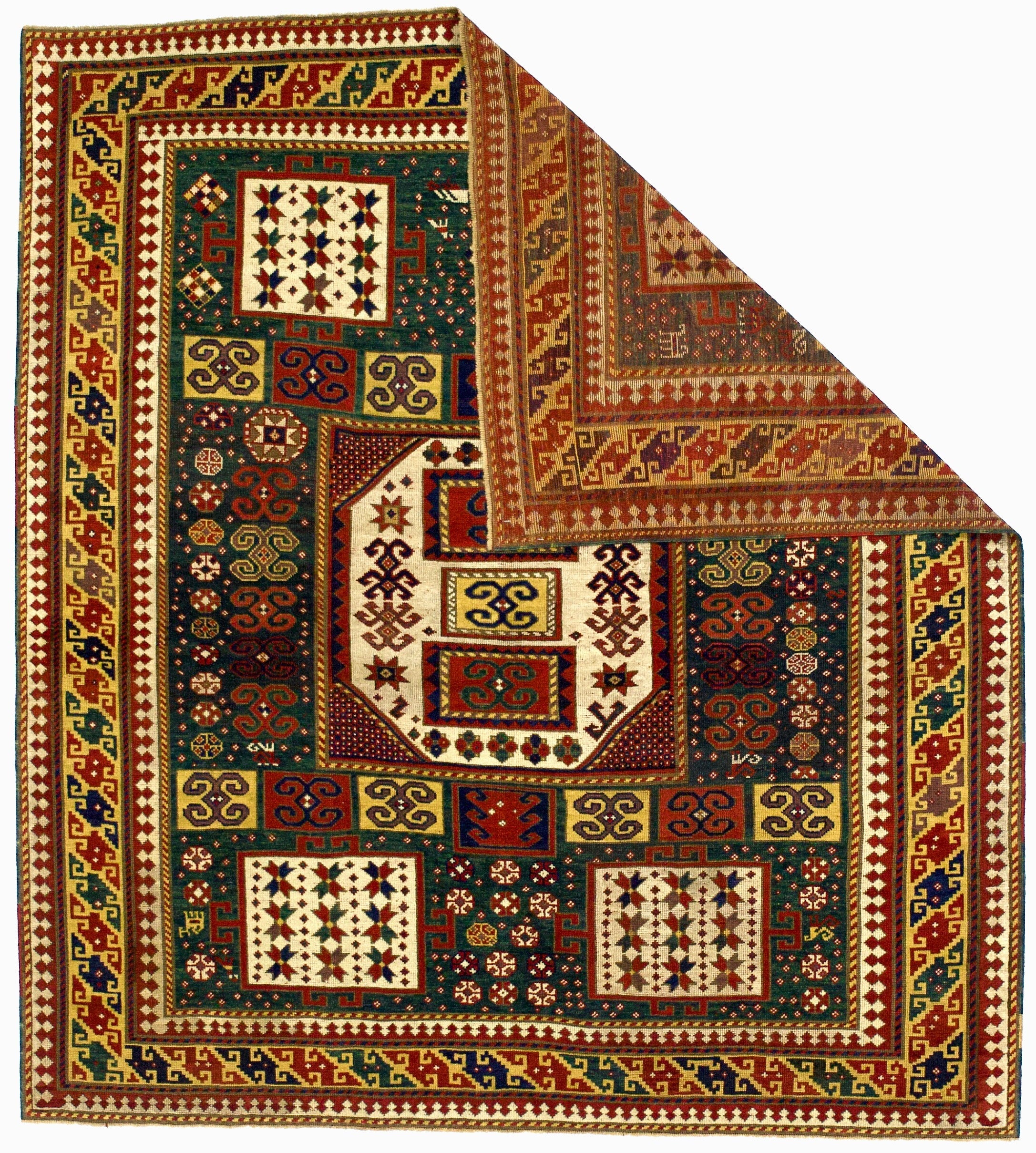 Antique Caucasian Karachov Kazak Rug 6' 4'' x 7' 0"