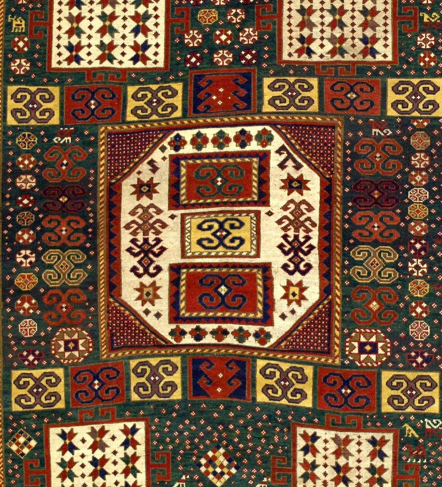 Antique Caucasian Karachov Kazak Rug 6' 4'' x 7' 0"