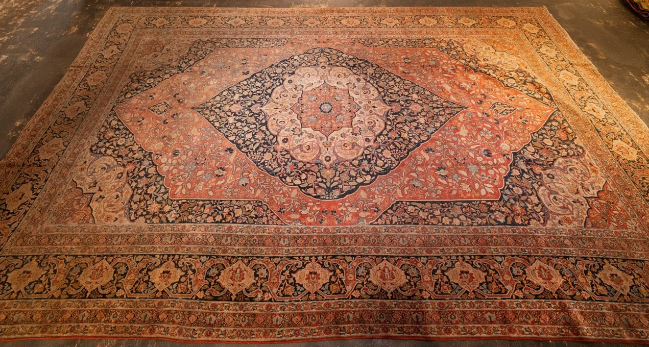Antique Hajijalili Tabriz Rug 11' 0" x 18' 0"