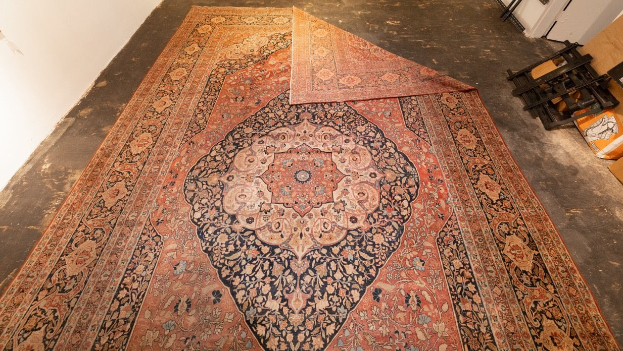 Antique Hajijalili Tabriz Rug 11' 0" x 18' 0"