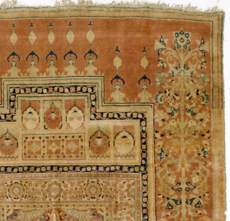 Extremely Fine/rare and unusual Antique Silk Rug 4' 0" x 5' 4"