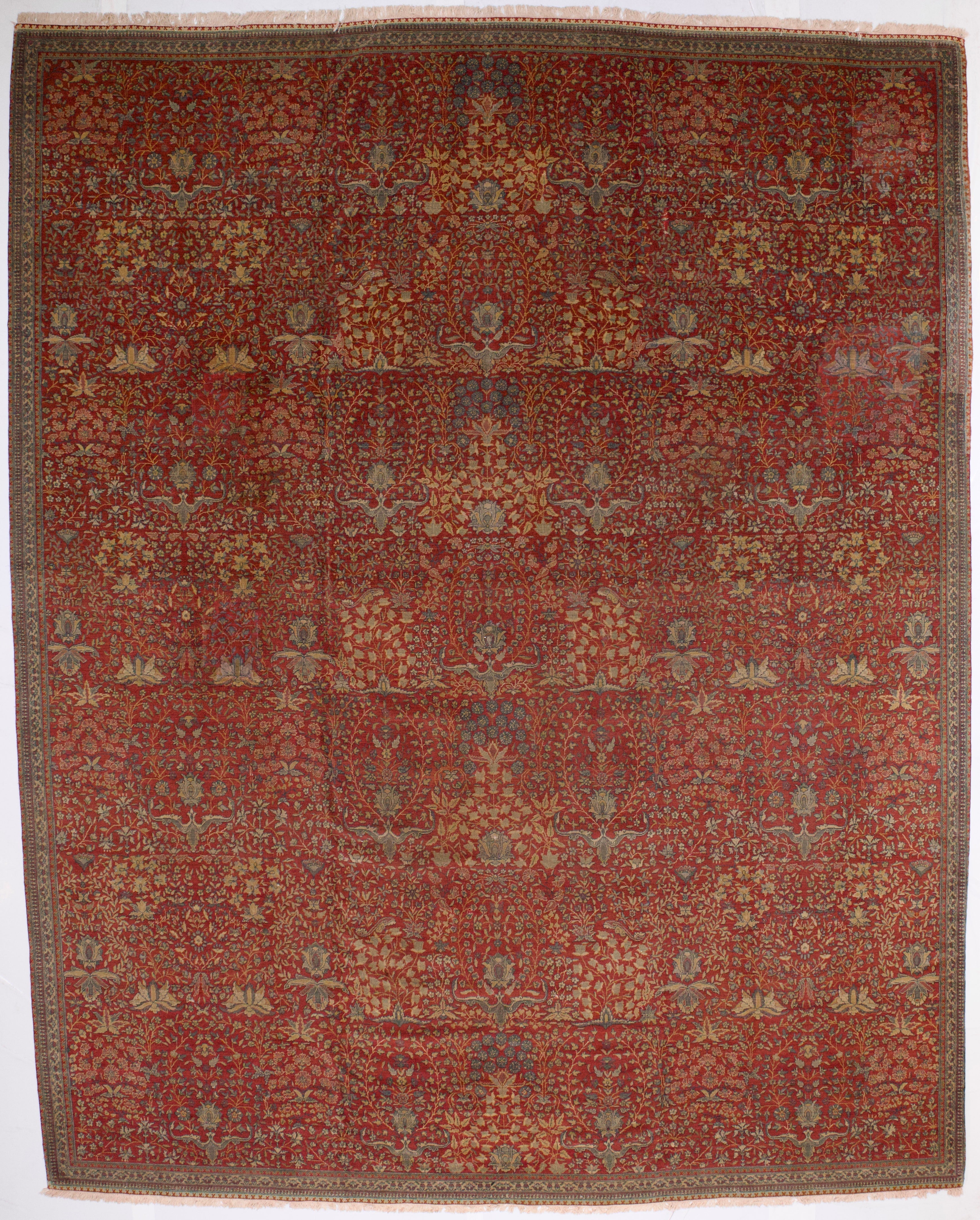 Antique Mohtasham Kashan Rug 10' 5" x 13' 1"