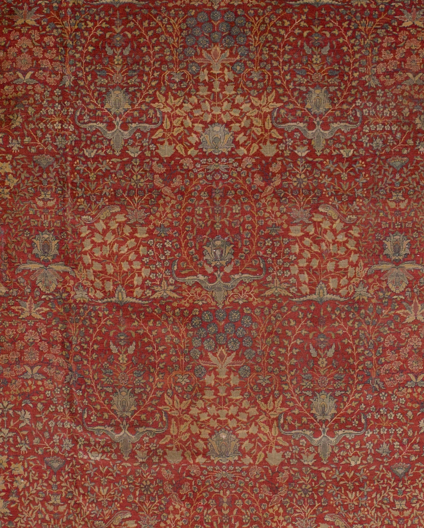 Antique Mohtasham Kashan Rug 10' 5" x 13' 1"