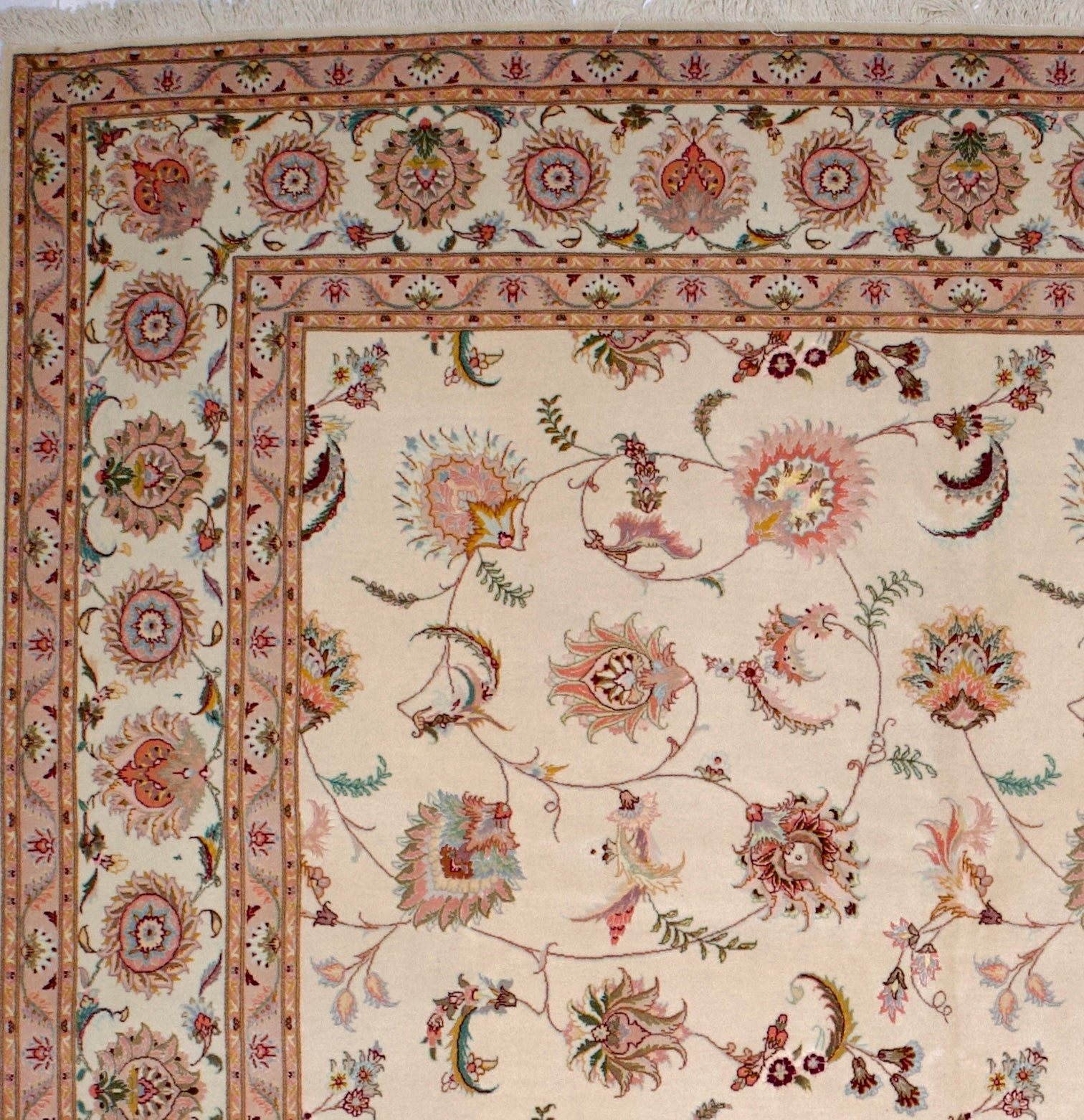 Extremely Fine Tabriz Wool & Silk Rug 8' 2'' x 11' 8''