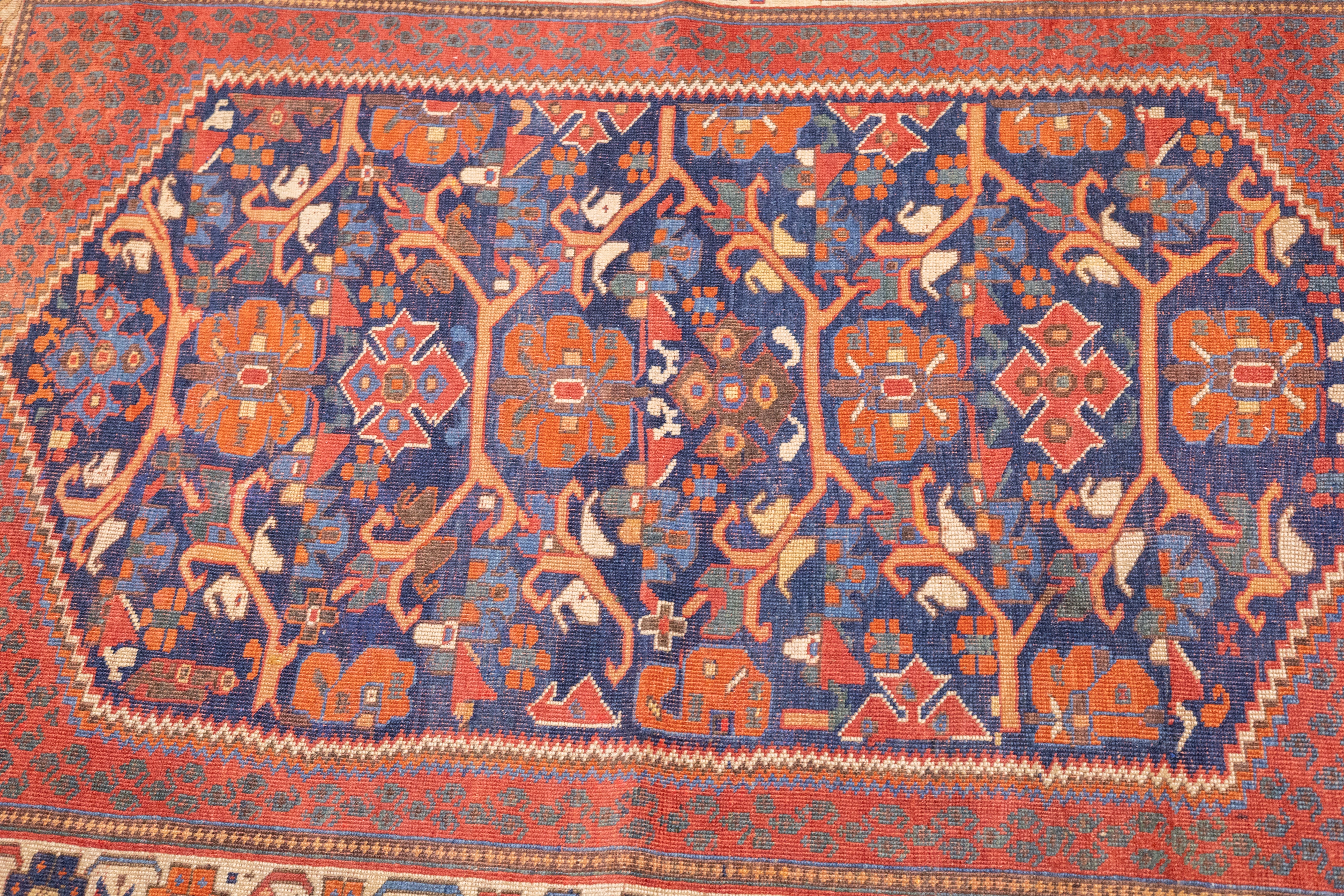 Antique Afshar Rug 4'1" x 5' 6"
