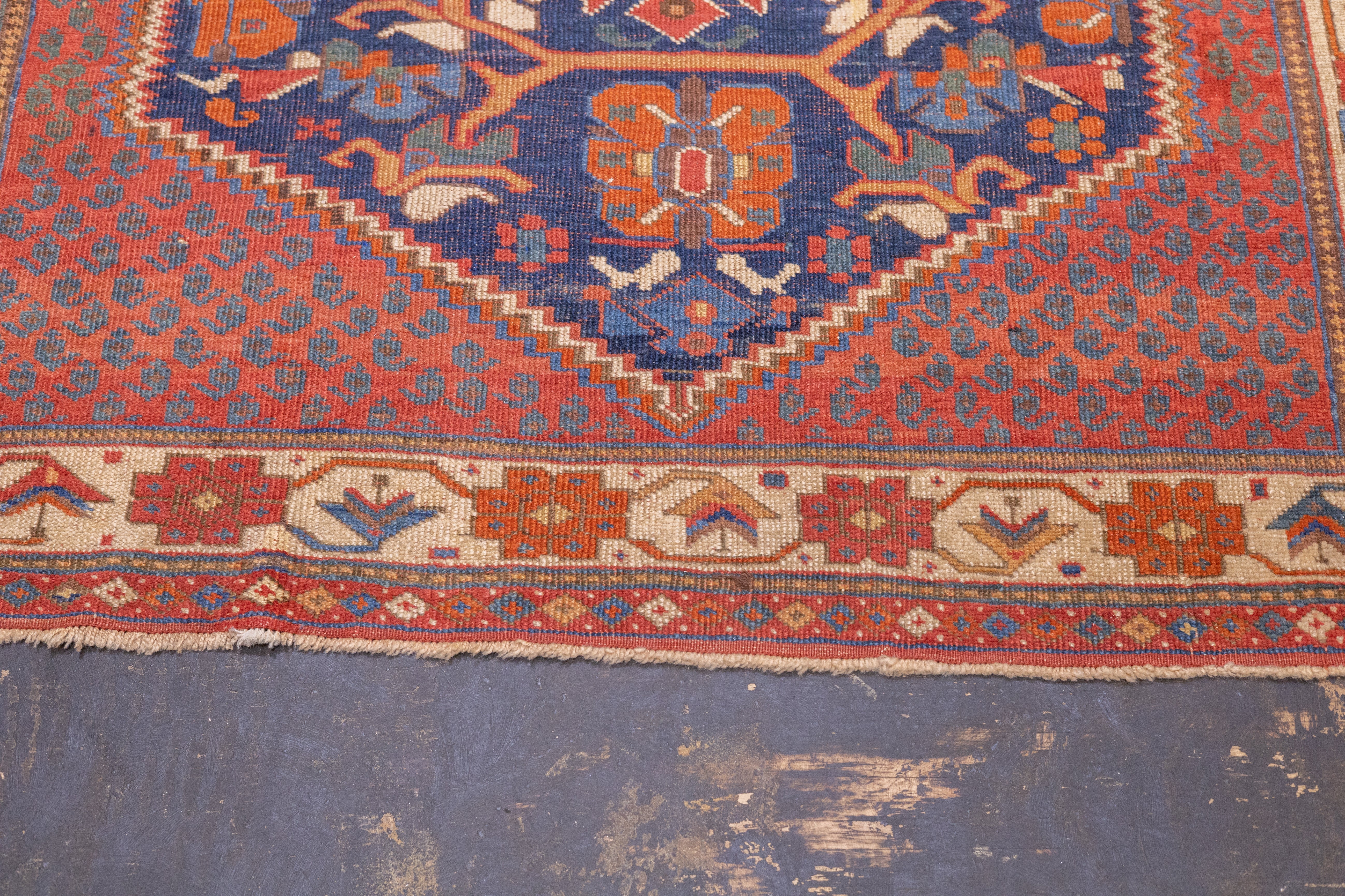 Antique Afshar Rug 4'1" x 5' 6"