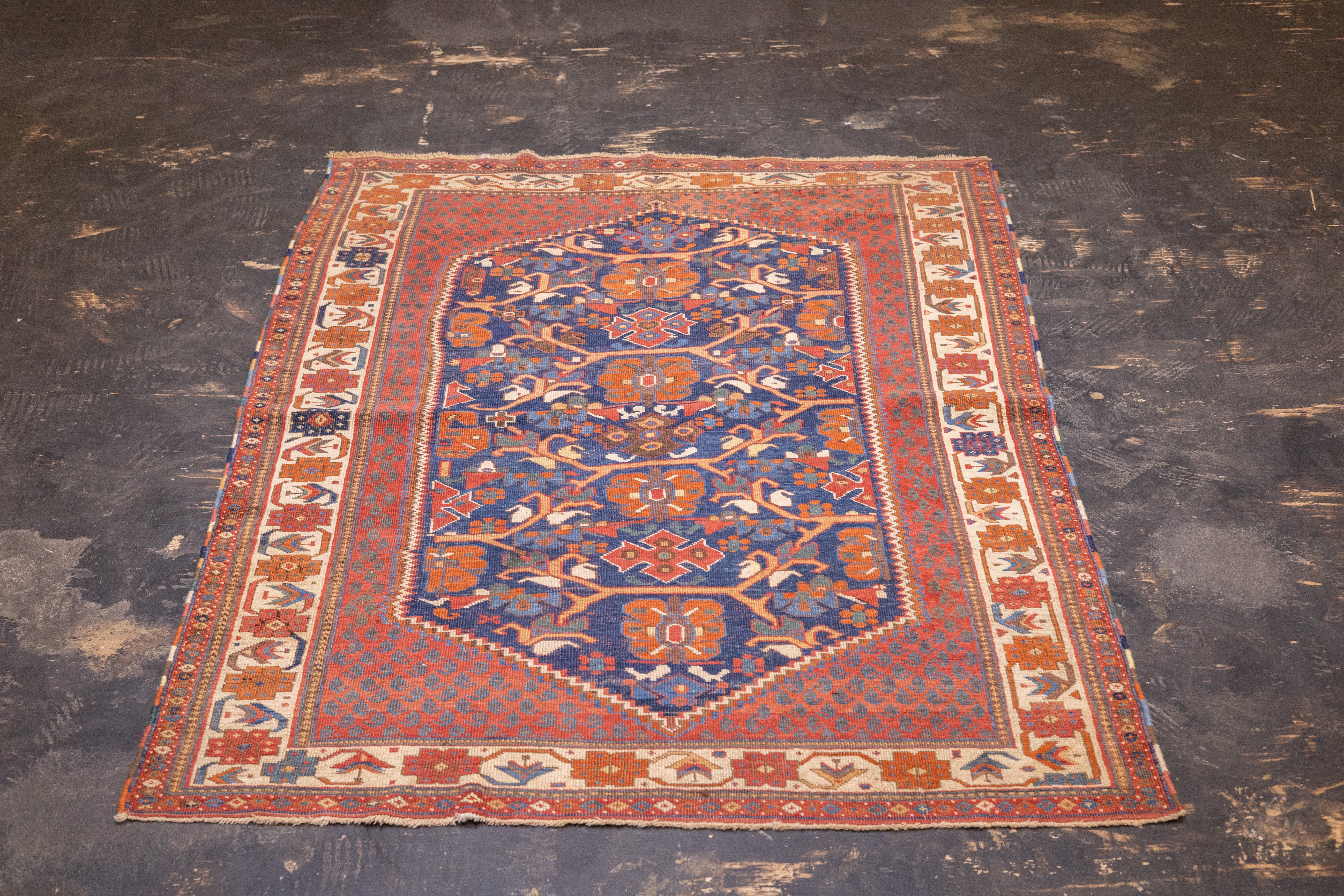 Antique Afshar Rug 4'1" x 5' 6"