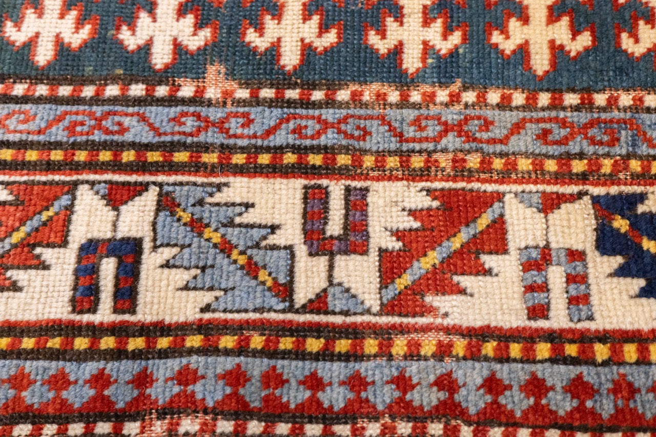 Antique Caucasian Kazak Rug 3' 10" x 6' 9"