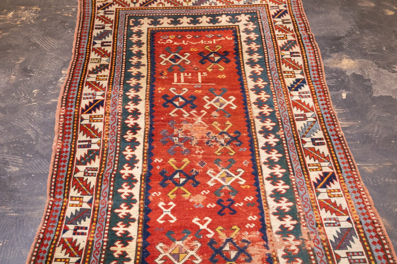 Antique Caucasian Kazak Rug 3' 10" x 6' 9"