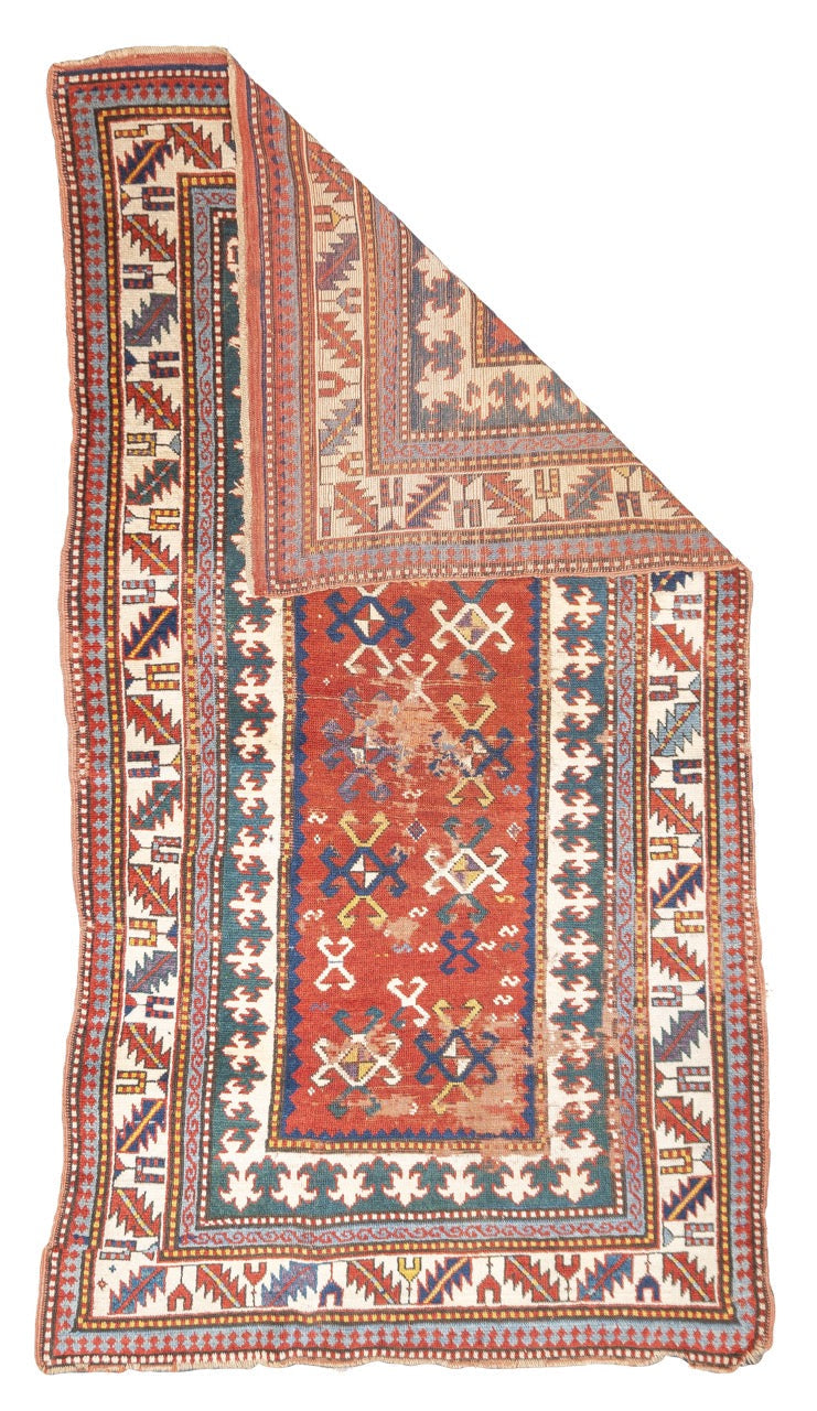 Antique Caucasian Kazak Rug 3' 10" x 6' 9"