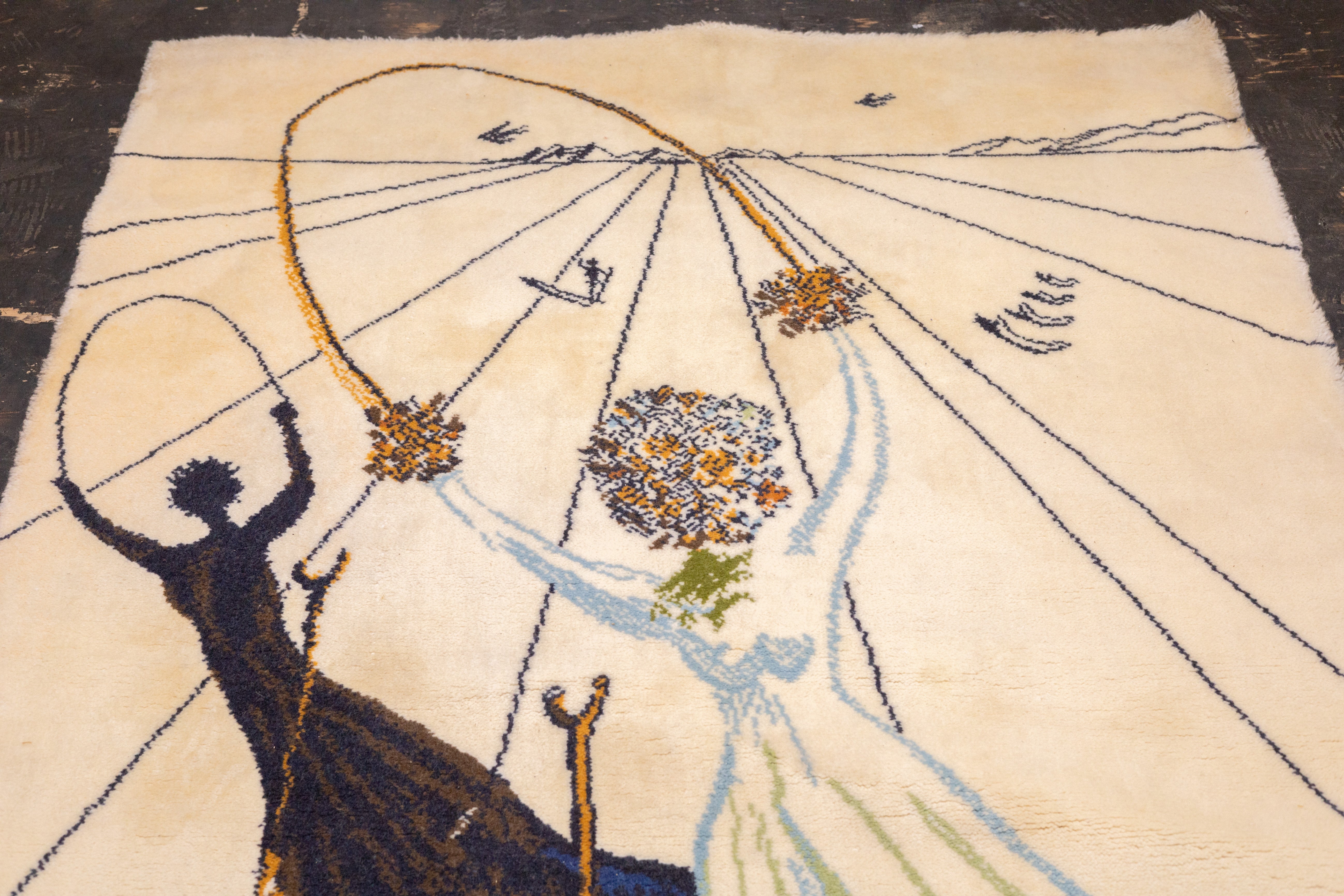 Fine Artistic Rug. Design after Salvador Dali Wool 4' 7" x 6' 6"