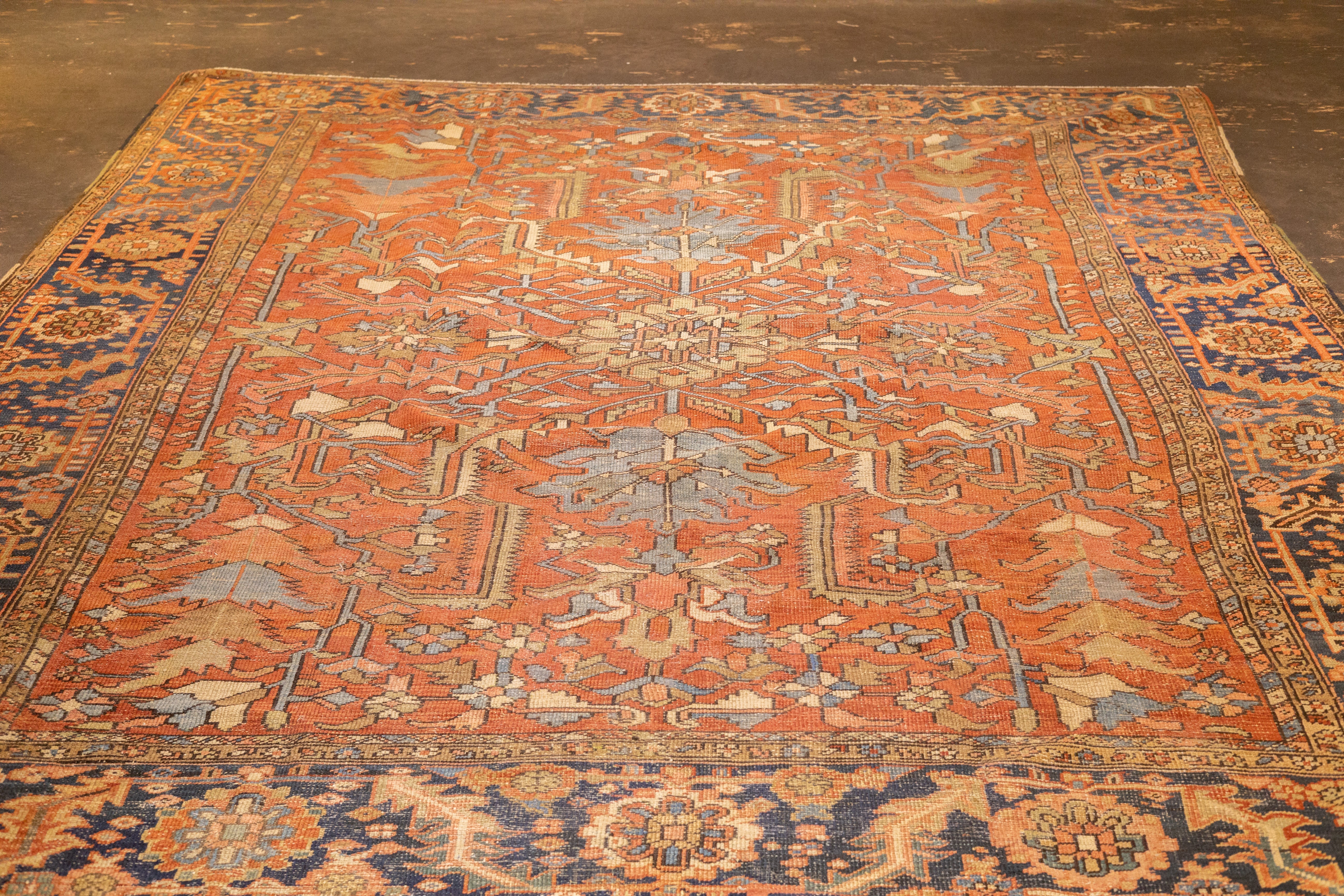 Antique Heriz Rug 9' 9" x 11' 10''