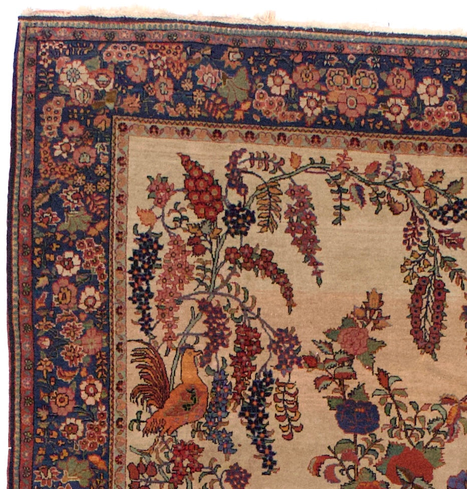 Antique Kashan Rug 4'2" x 6' 11"