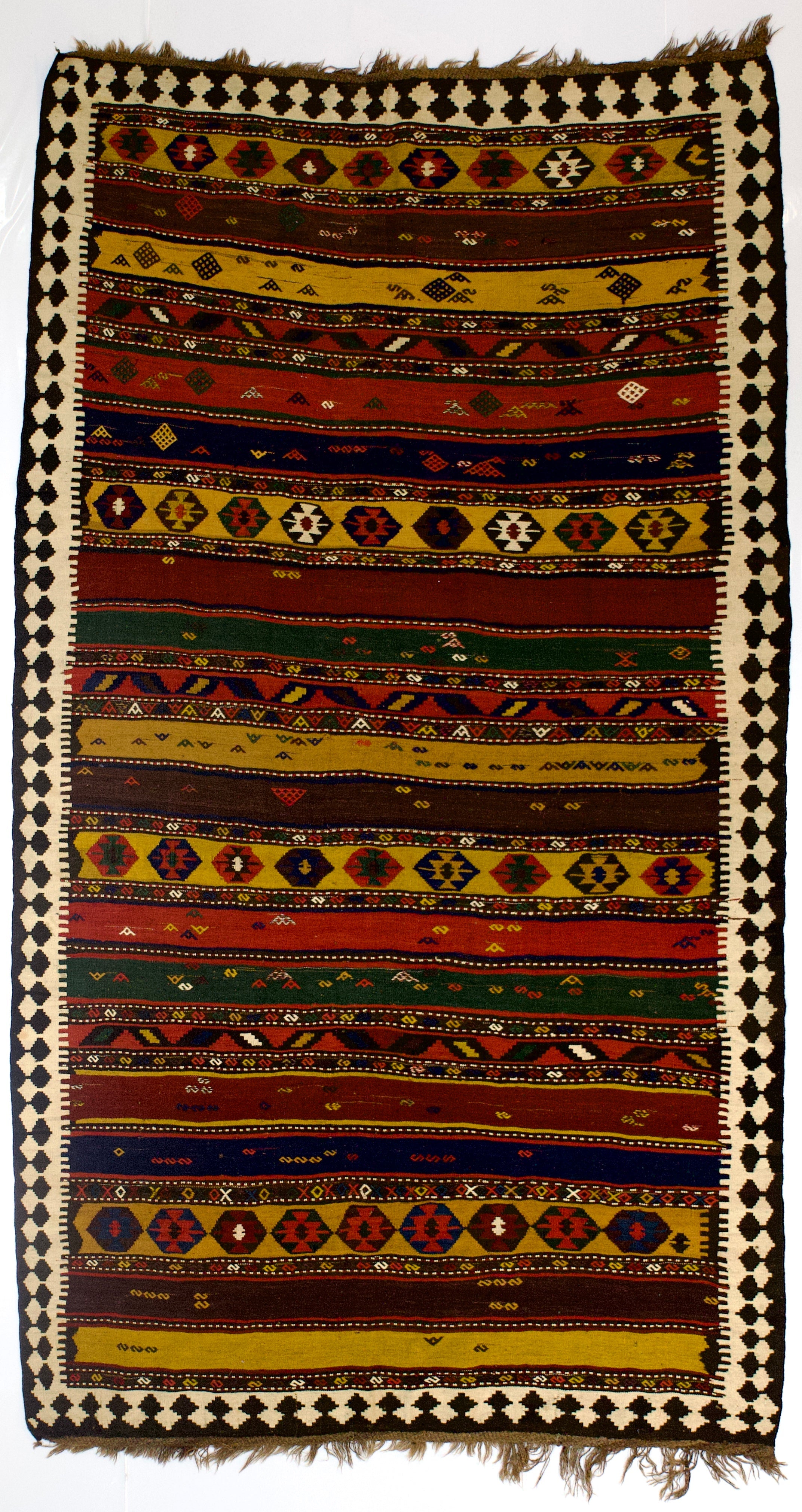 Fine Antique Qashqai Tribal Kilim Rug 5'10" x 11' 0"