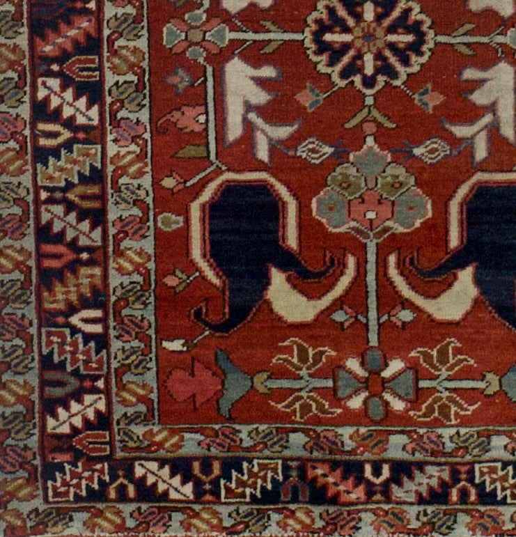 Antique Serapi Rug 3'4" x 4' 6"