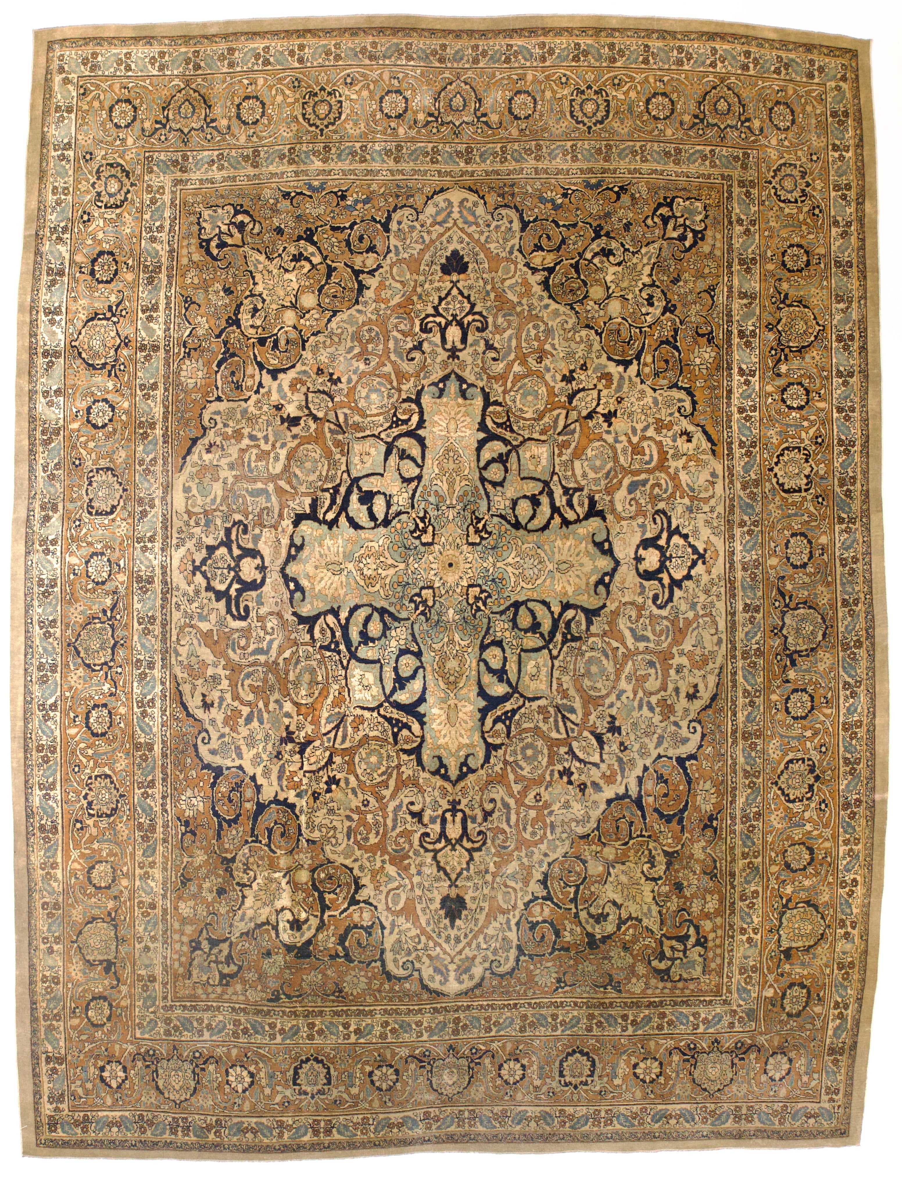 Antique Persian Haji Jalili Tabriz Rug 9' 3" x 12' 1"
