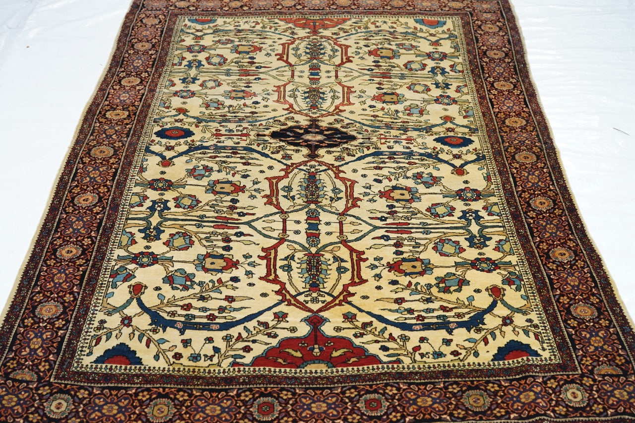 Antique Farahan Sarouk Rug 4' 4" x 6' 6"